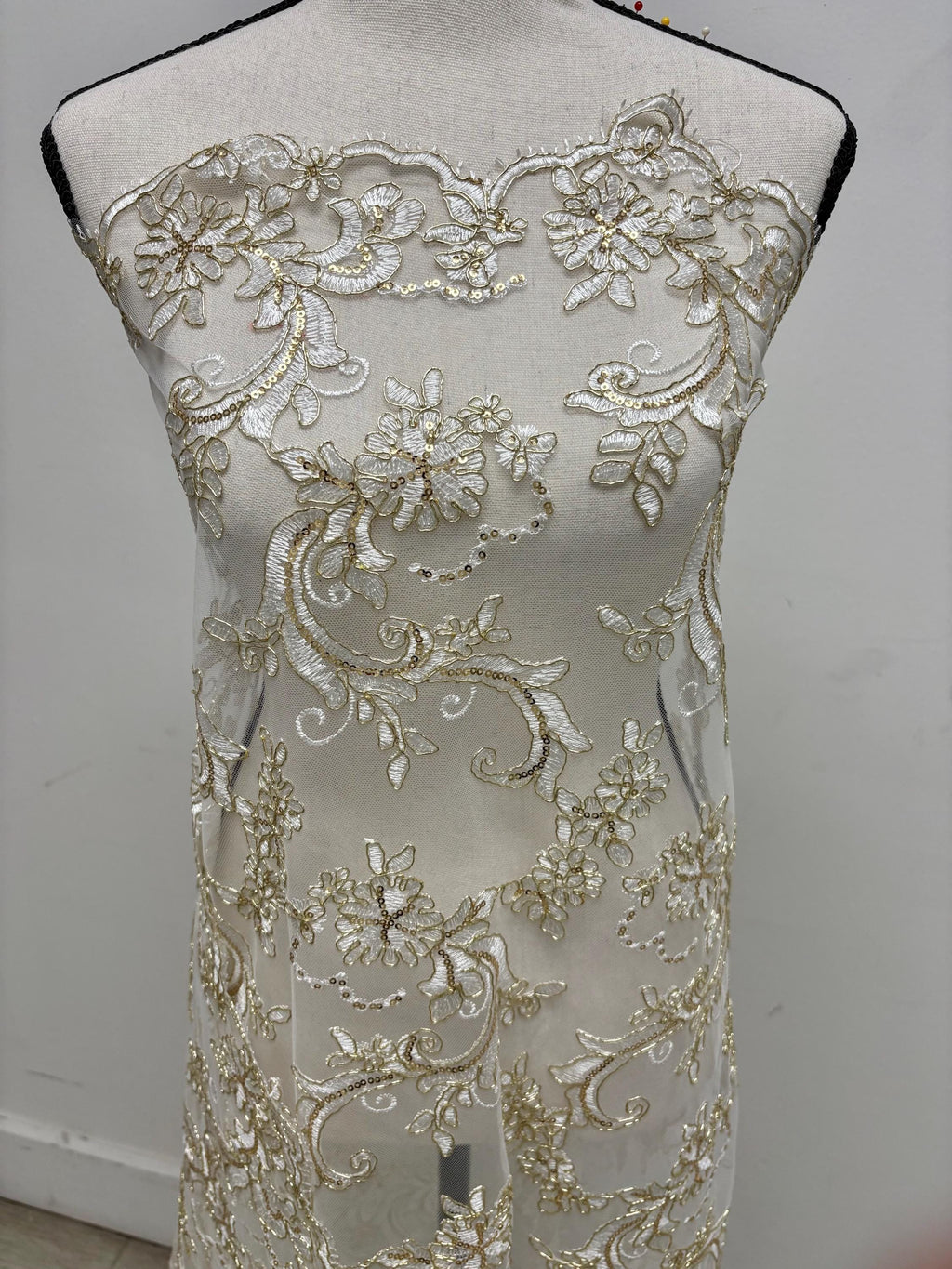 Bridal Lace Fabric- Ivory - 49" Width - YX846 N