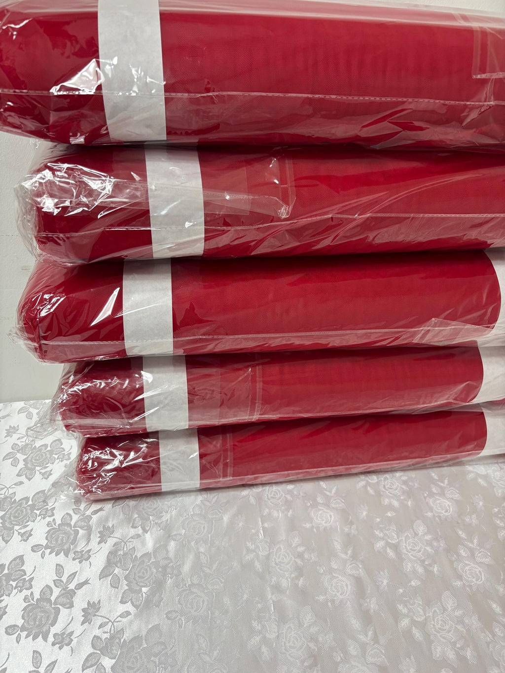 50 yards Illusion tulle fabric .width:108 inches 4 fold bolt. 100% polyester, common uses in bridal line, tutu's. Tela de tul 108”.