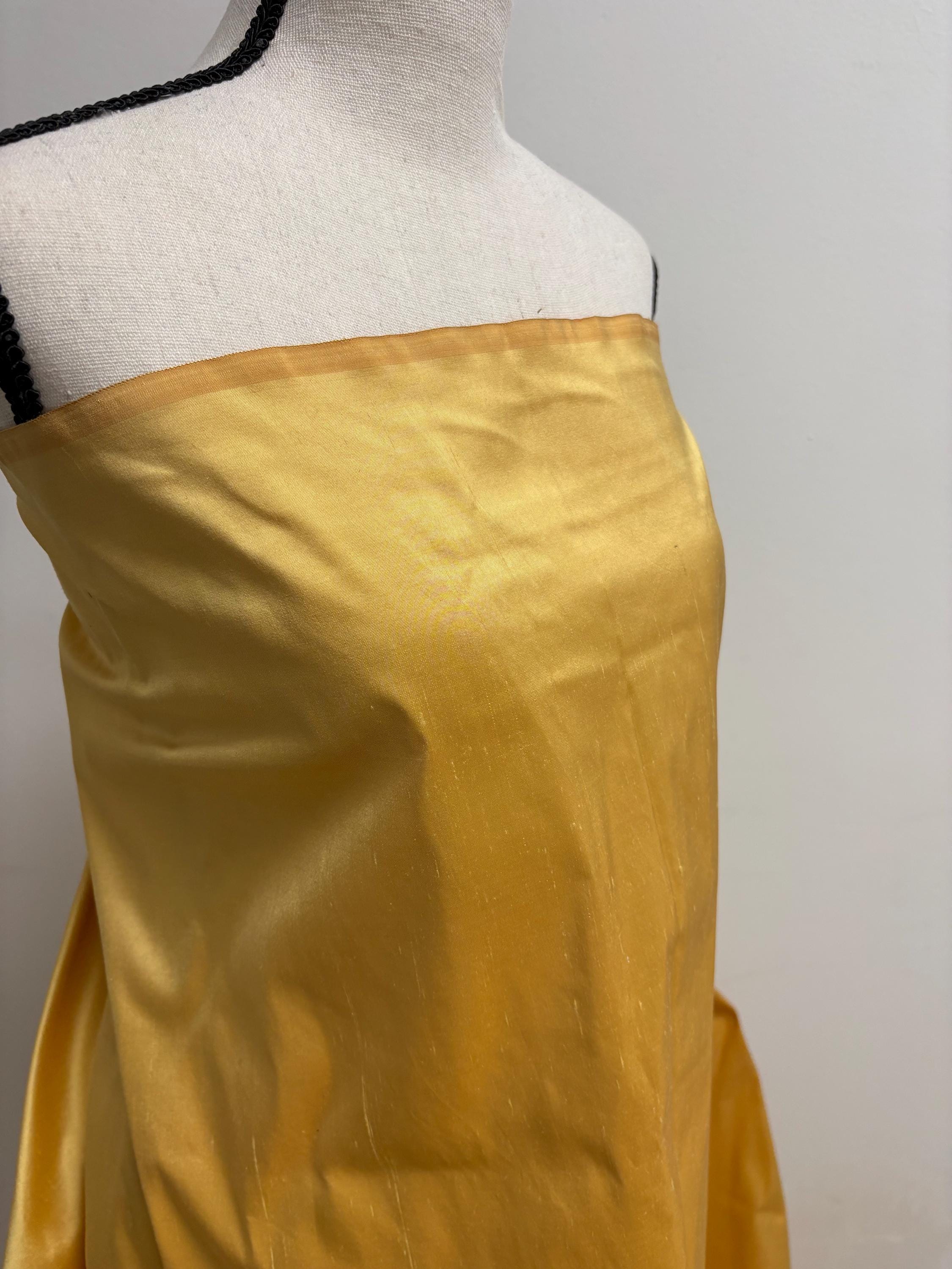100% Silk Taffeta fabric- Gold - 54" width