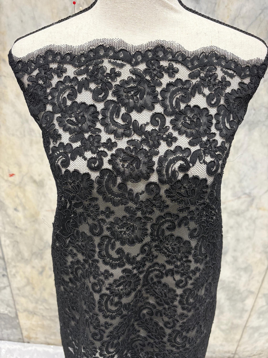Formal Dress French Lace fabric - Black - 49" Width - 612C