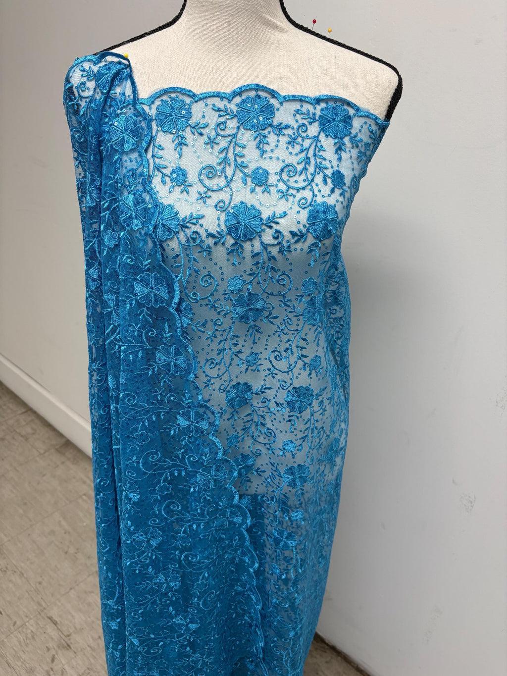 Lace fabric - Turquoise - 49" Width
