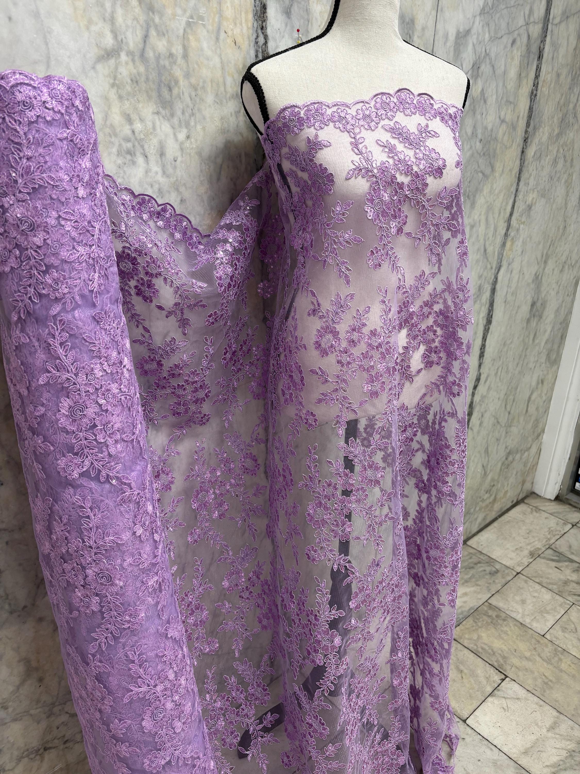 3 yards Lace fabric - Lilac - 49" Width - Bloom 6