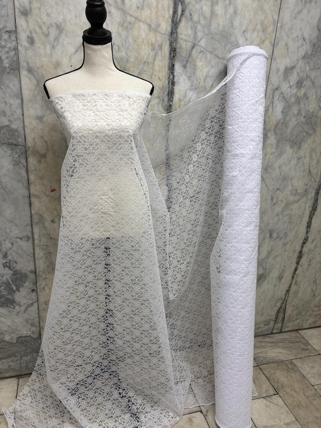 2 Yards Rachel Lace fabric - White - 58" Width