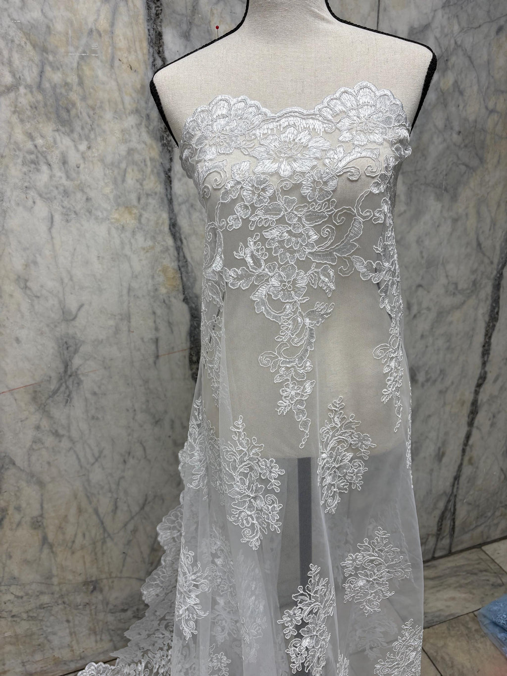 Bridal Lace Fabric - White - 49/50" Width - Design US50