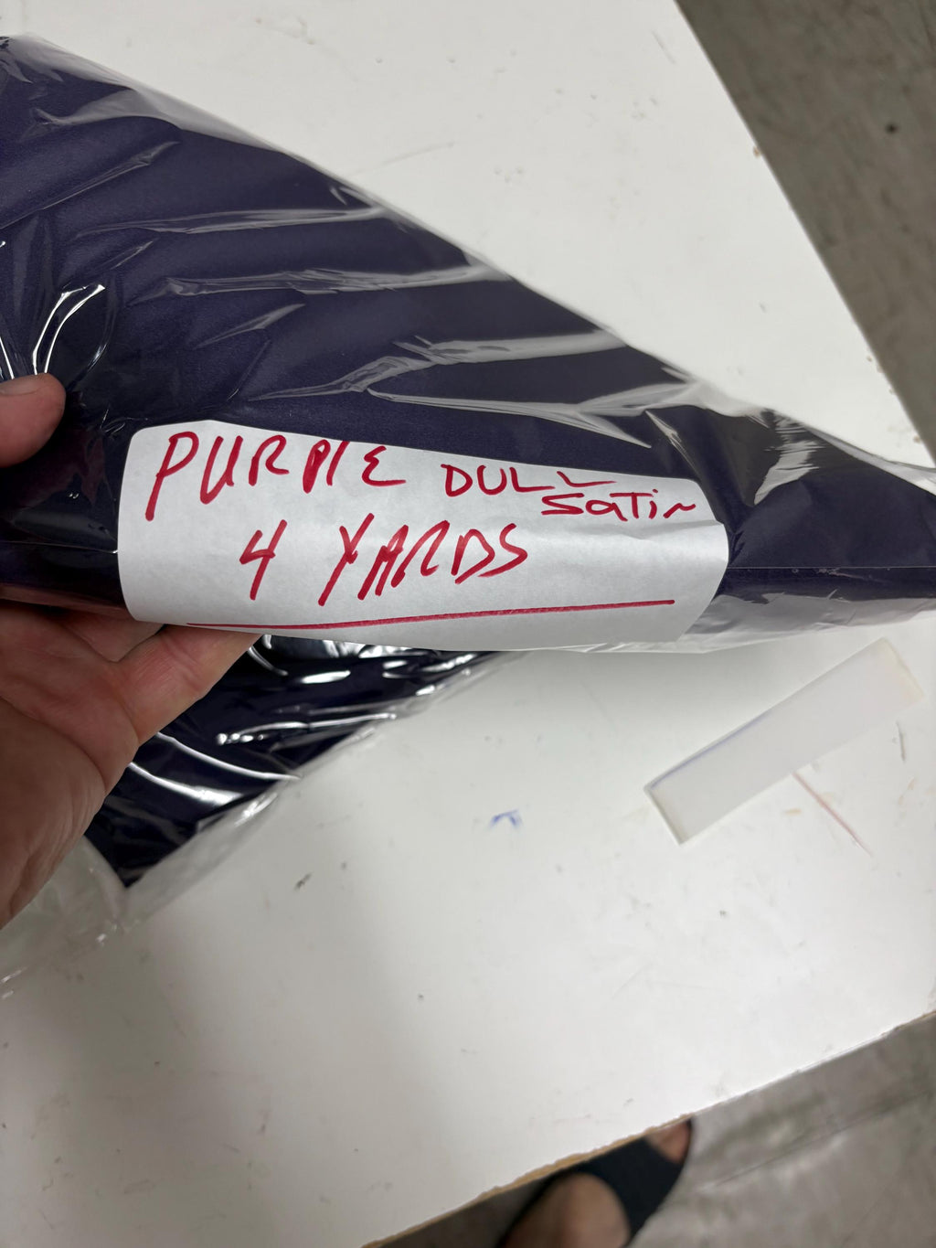 Purple dull satin fabric, 58/60” wide, made of polyester – an excellent choice for gowns.