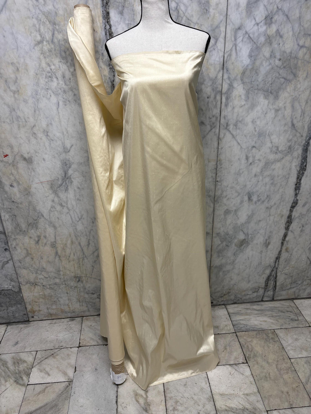 100% silk Dupioni Taffeta 3 1/2 yards cut width 54" color Champagne#2274-B . Machine made fabric has slubs. Free sample.item# 1195