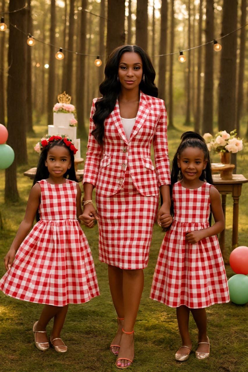 3 yards Gingham fabric - Red and white - Poly cotton - 59" Width - 1" square