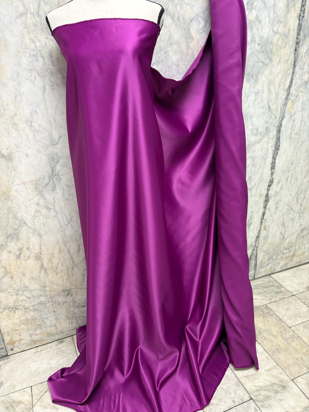 3 Yards Matte Bridal Satin - Magenta - 58" Width