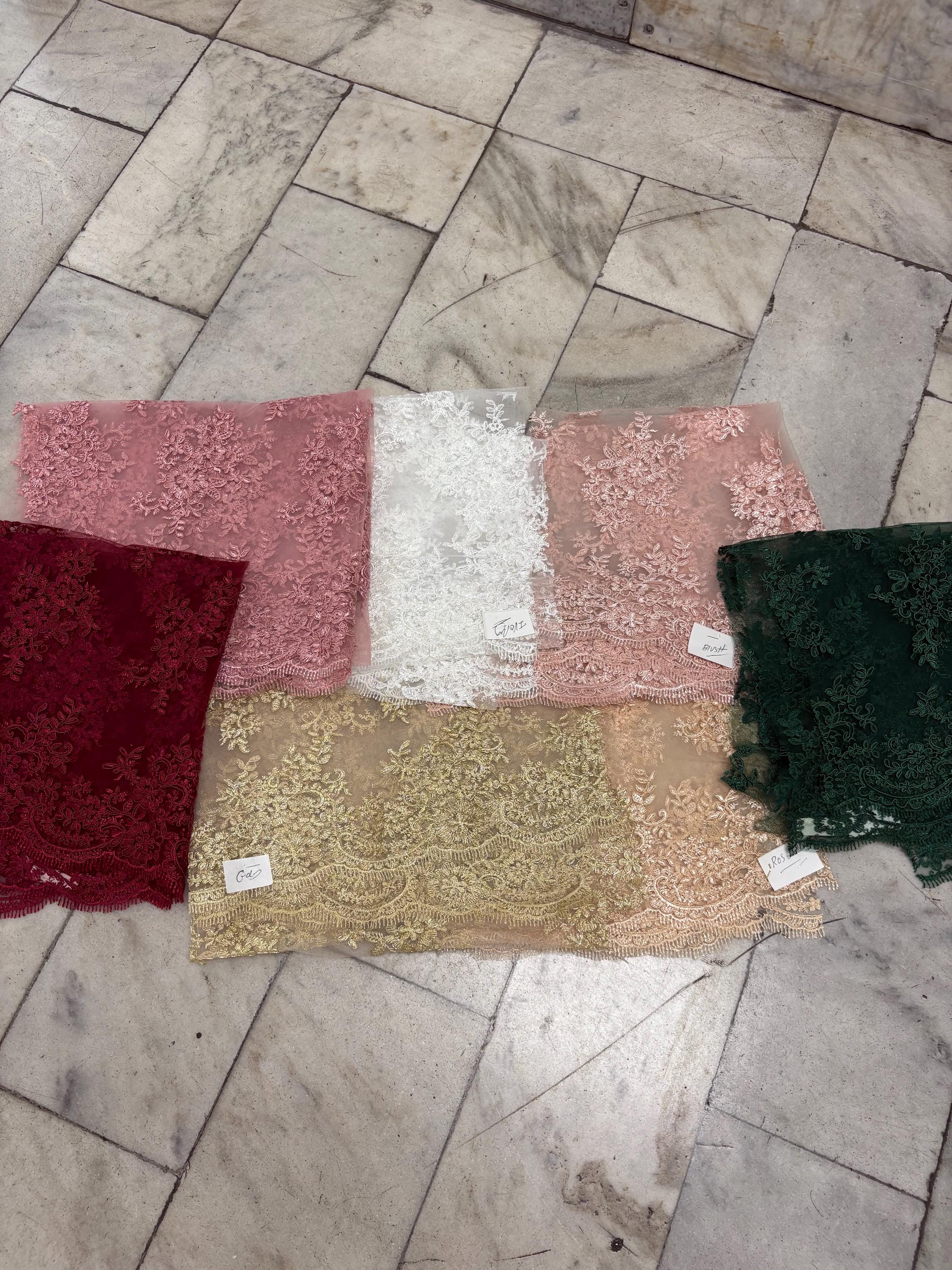 Dusty Rose Lace Embroidery double scalped width 48/49" polyester. design yx4357-2. shop with confidence ask for free sample.