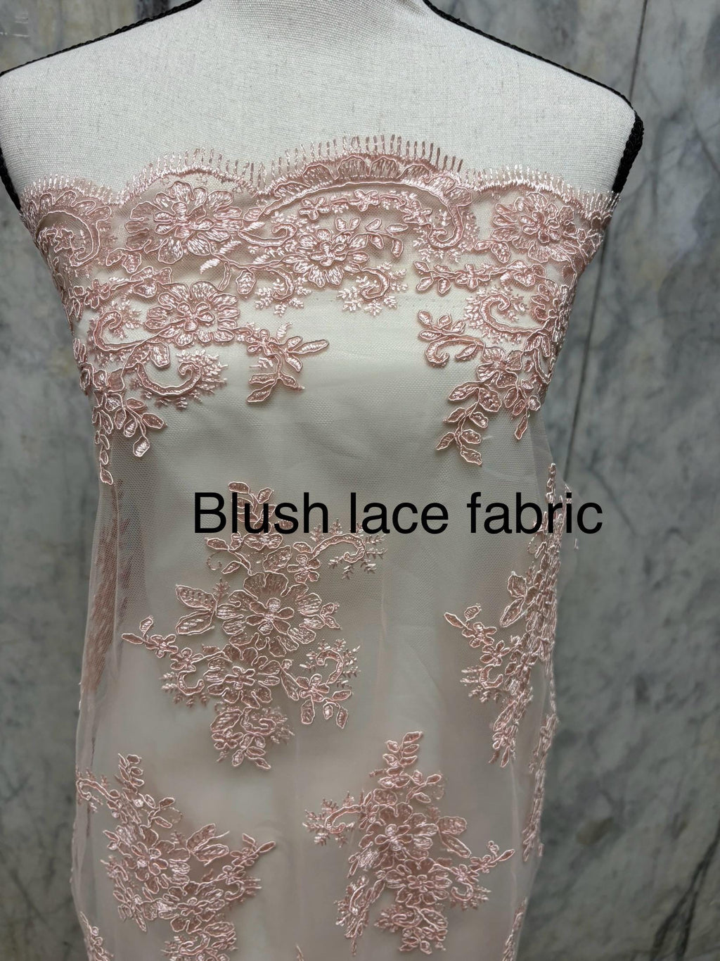 Dusty Rose Lace Embroidery double scalped width 48/49" polyester. design yx4357-2. shop with confidence ask for free sample.