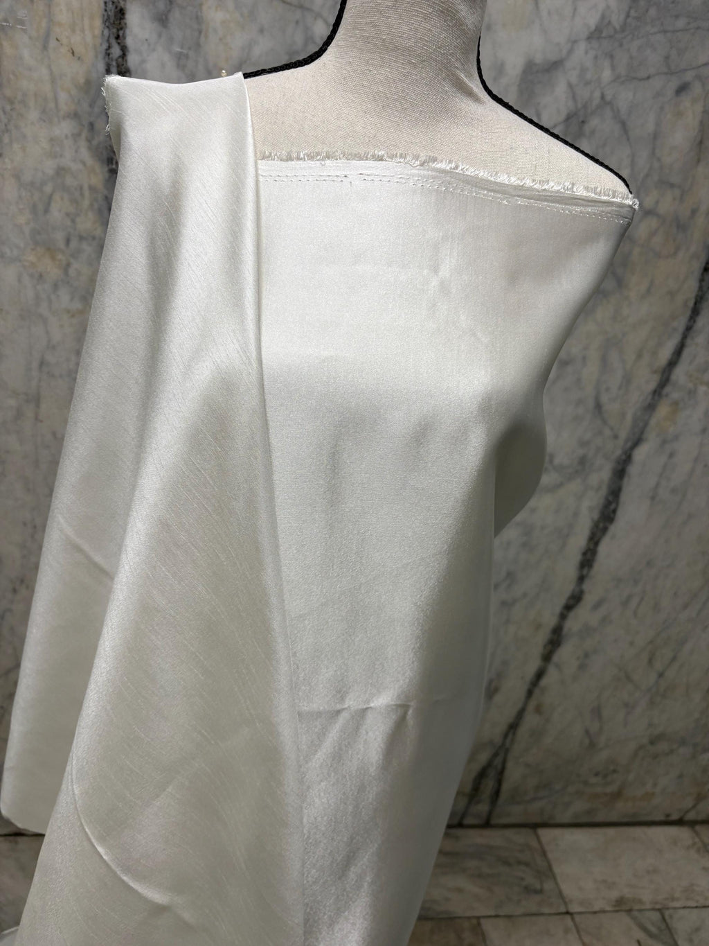 A 3.5 yards cut fabric satin shantung color ivory, double sided fabric width 58 inch. polyester