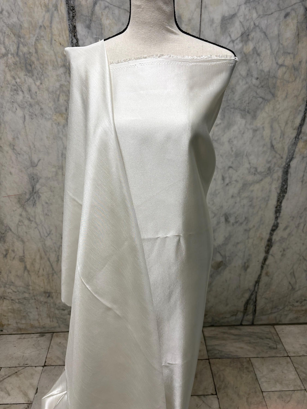 A 3.5 yards cut fabric satin shantung color ivory, double sided fabric width 58 inch. polyester