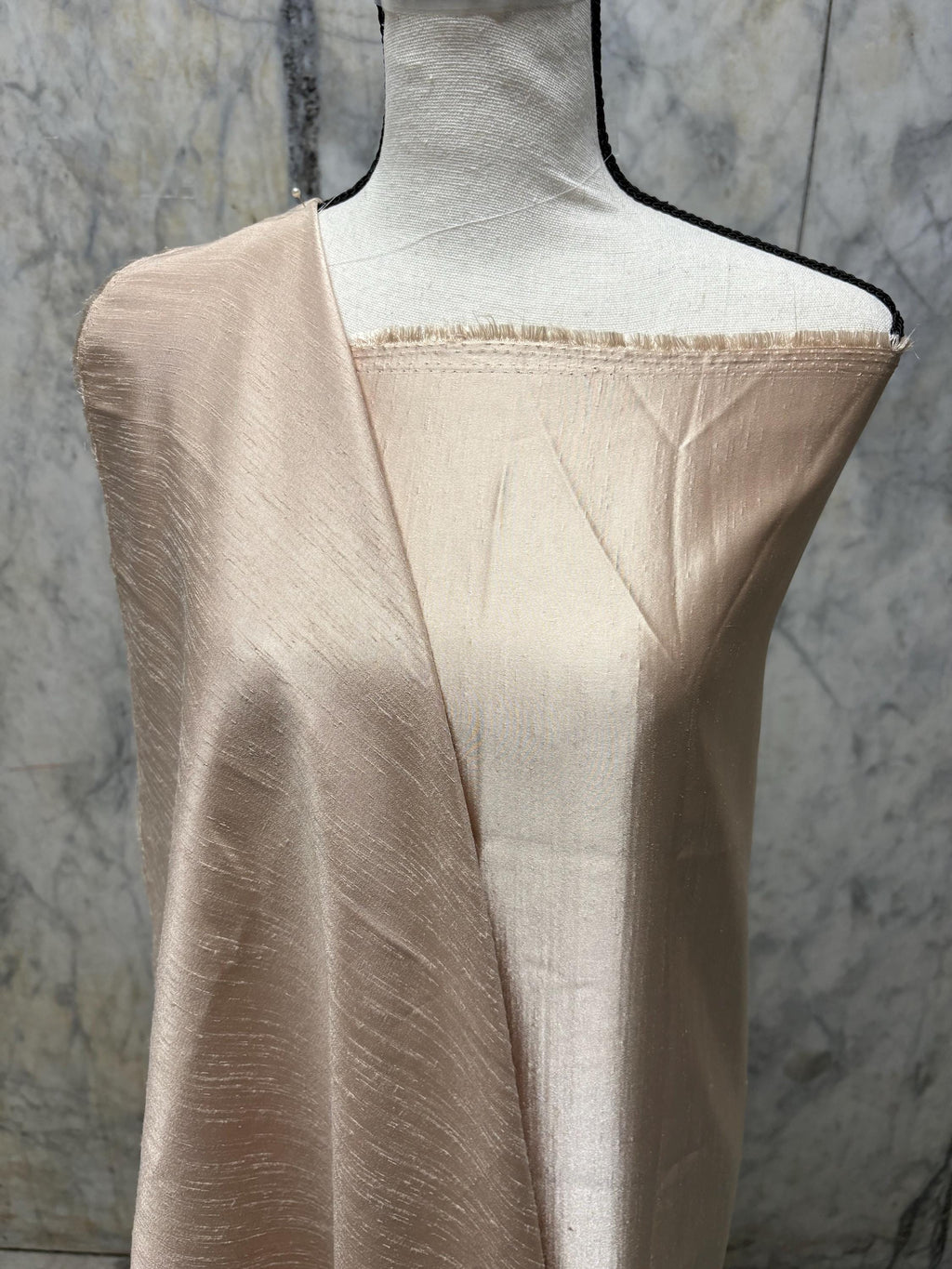 A 2 3/4 yards cut fabric satin shantung color Taupe, double sided fabric width 58 inch. polyester