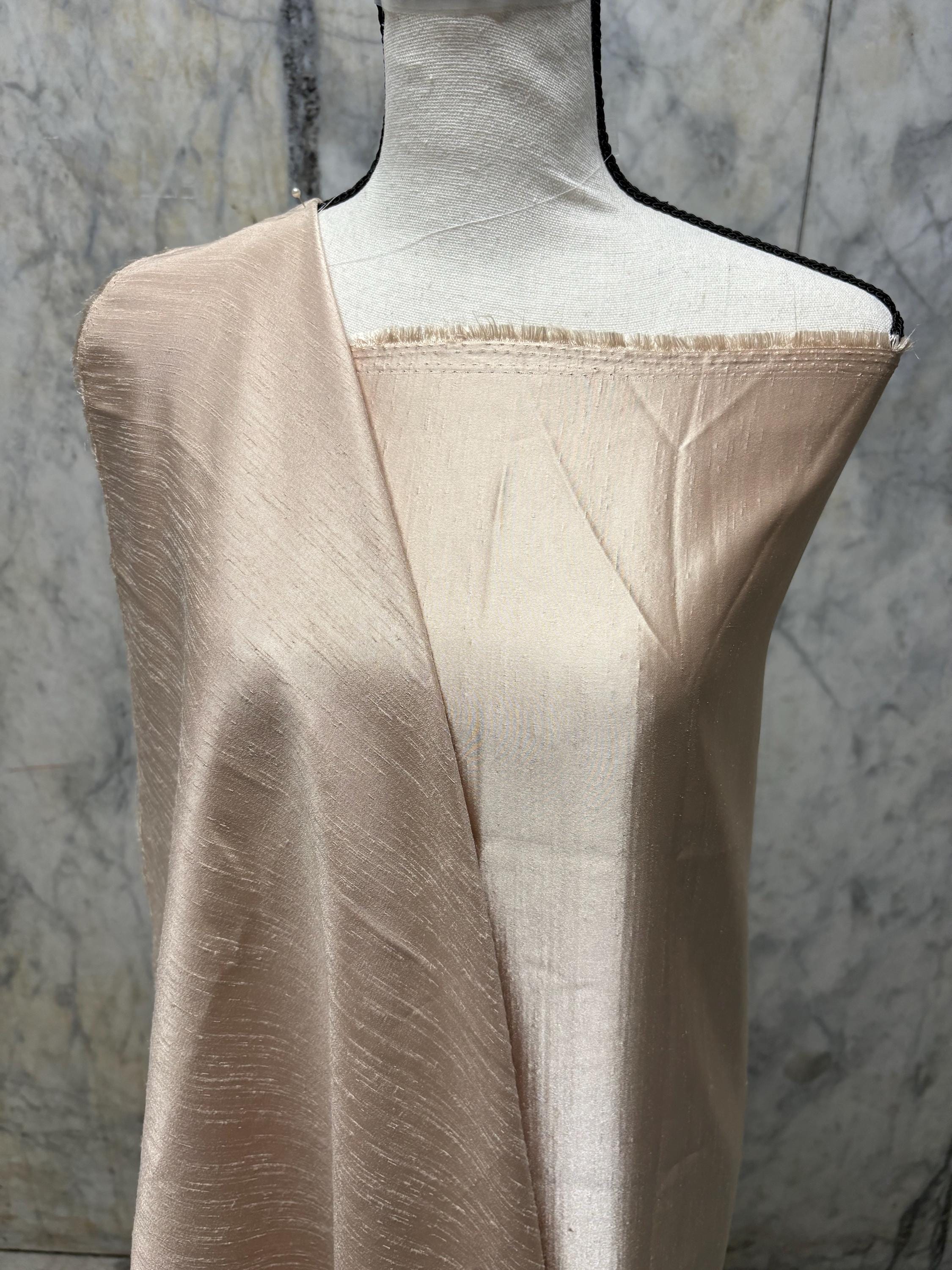 A 2 3/4 yards cut fabric satin shantung color Taupe, double sided fabric width 58 inch. polyester