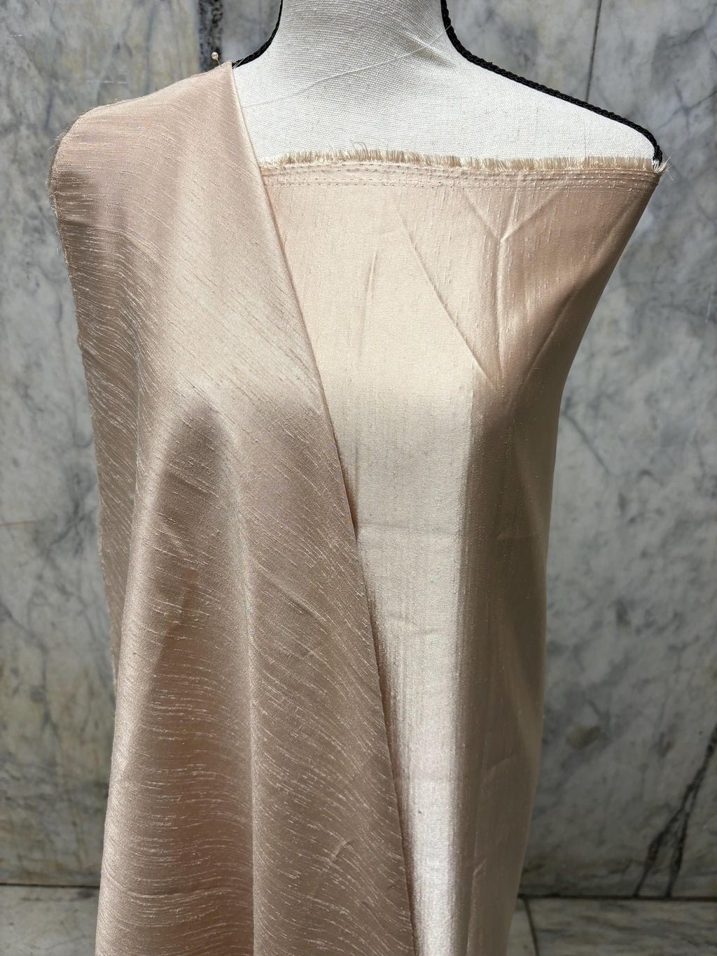 A 2 3/4 yards cut fabric satin shantung color Taupe, double sided fabric width 58 inch. polyester