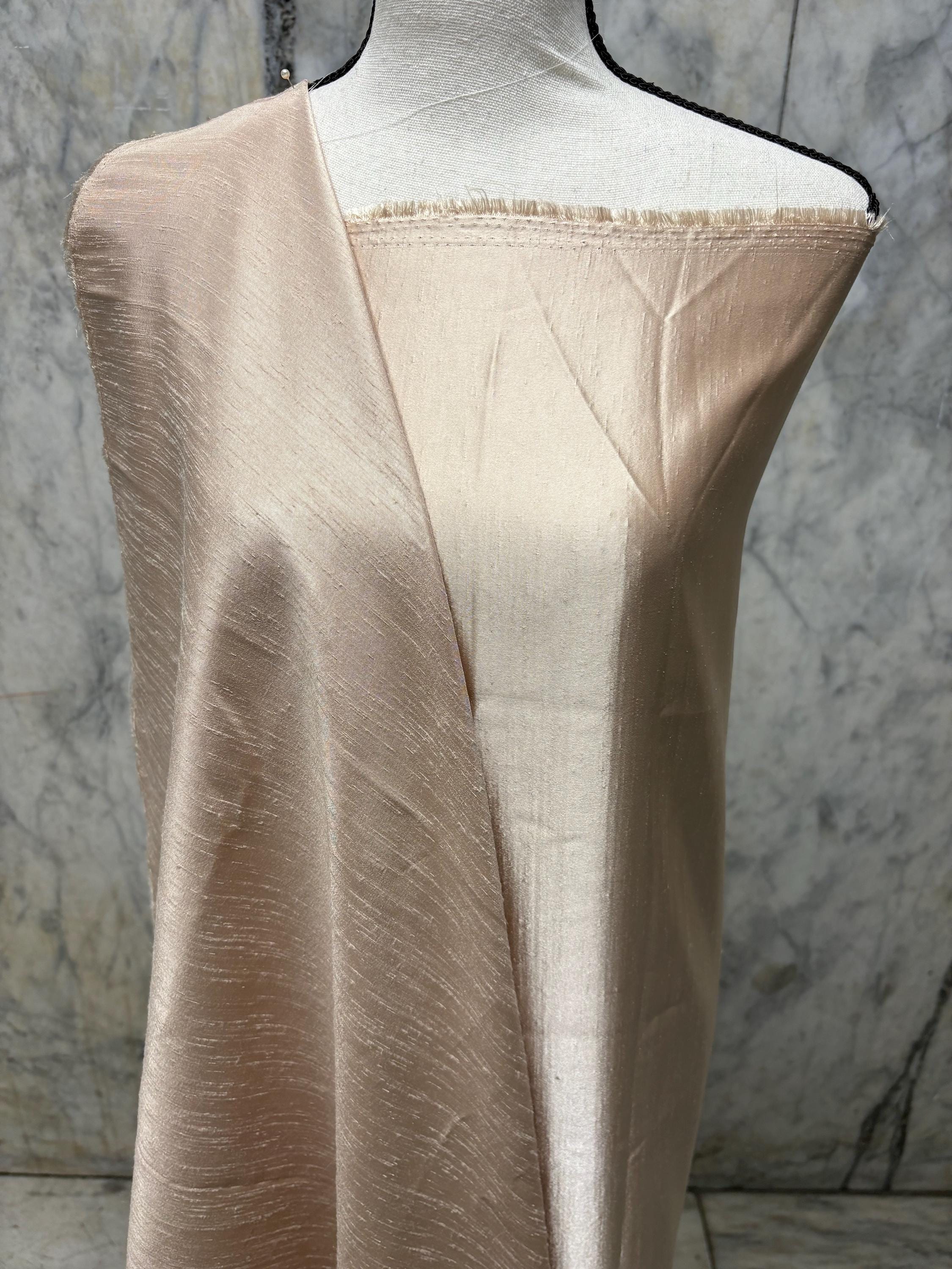 A 2 3/4 yards cut fabric satin shantung color Taupe, double sided fabric width 58 inch. polyester