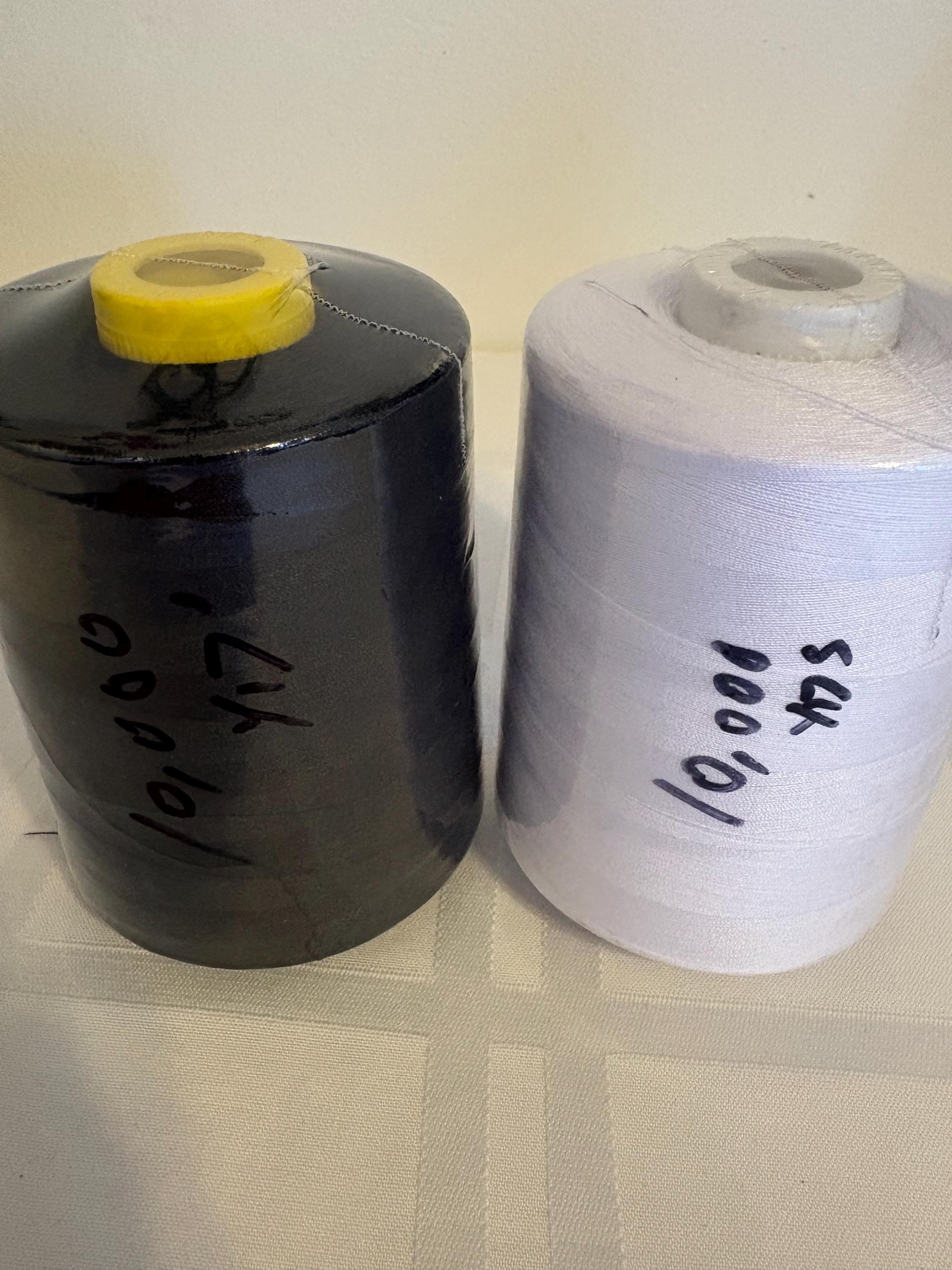 Sewing Thread size T24 100% spun polyester 10,000 yards a cone,230 gram net weight in black and white