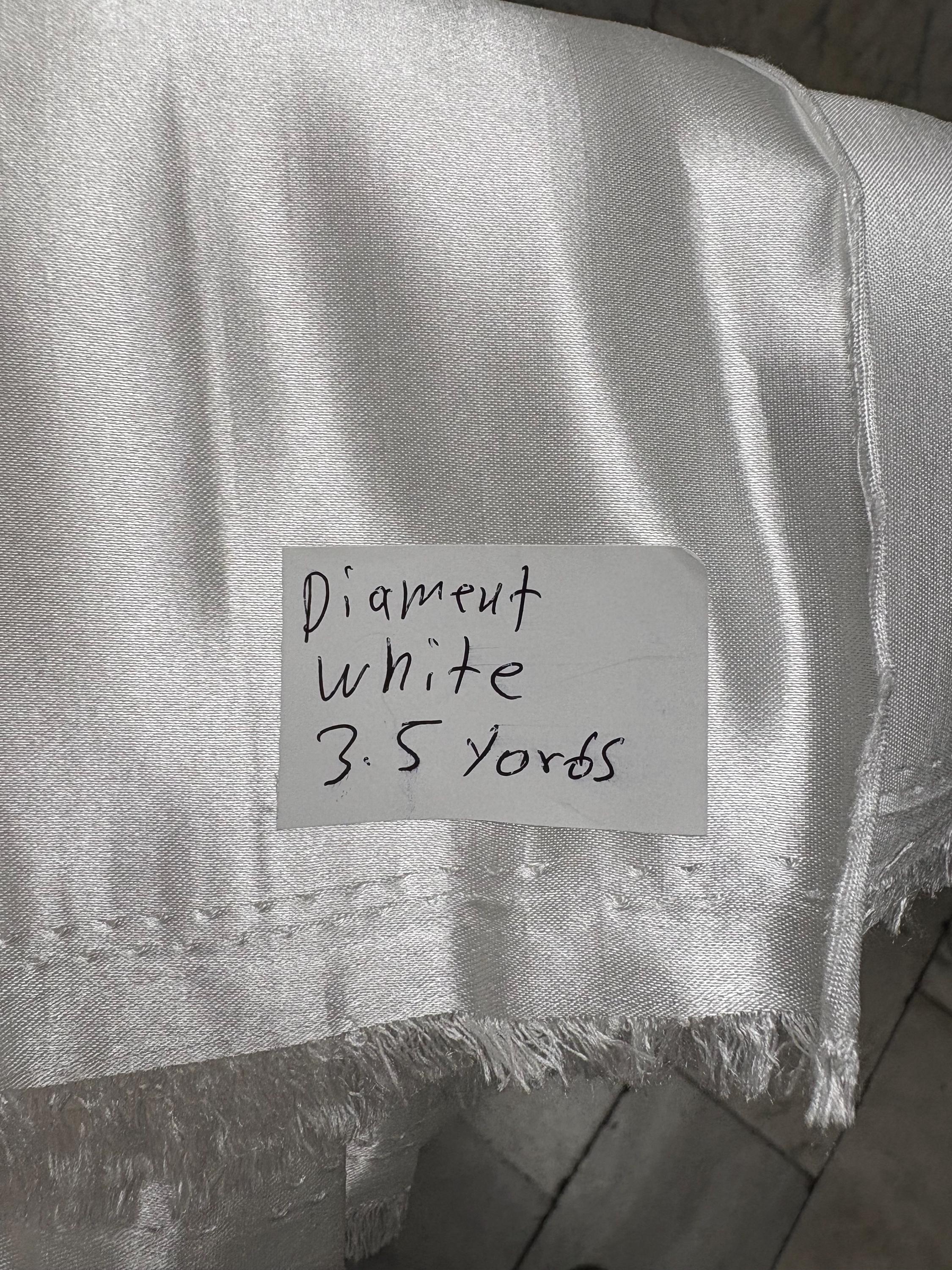 A 3.5 yards Diamond white satin shantung fabric, double sided fabric width 58 inch. polyester