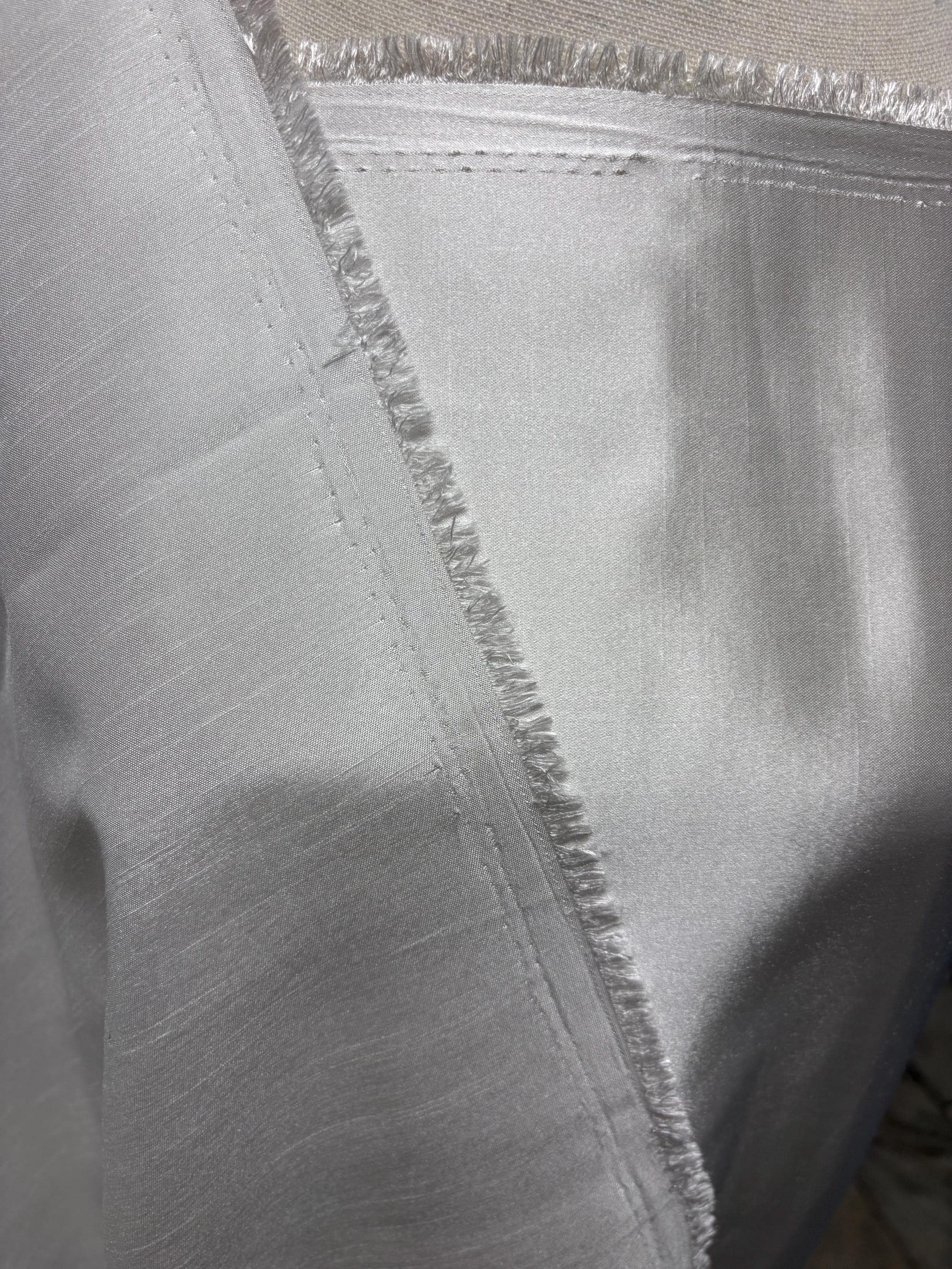 A 3.5 yards Diamond white satin shantung fabric, double sided fabric width 58 inch. polyester