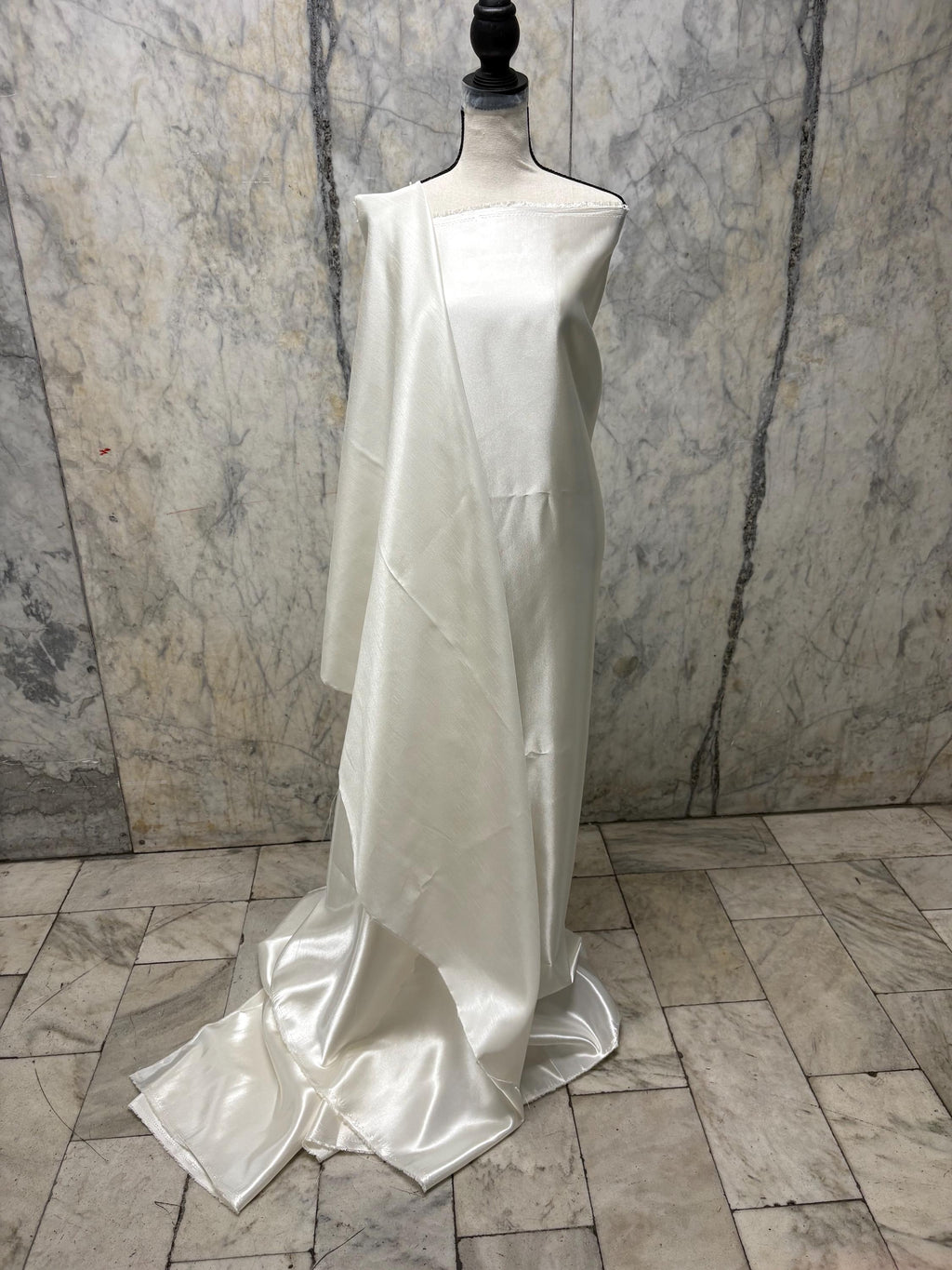 A 3.5 yards cut fabric satin shantung color ivory, double sided fabric width 58 inch. polyester