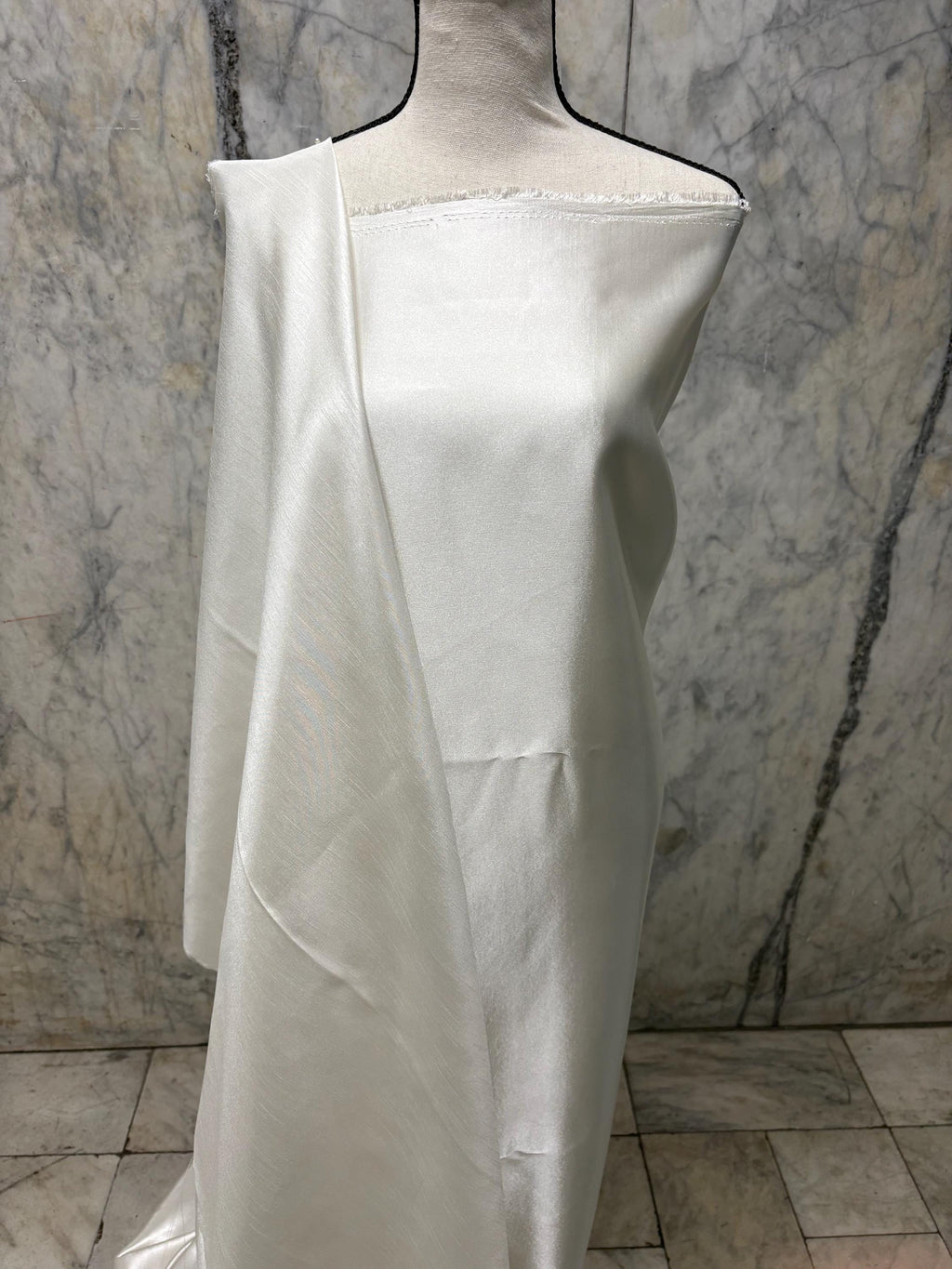 A 3.5 yards cut fabric satin shantung color ivory, double sided fabric width 58 inch. polyester