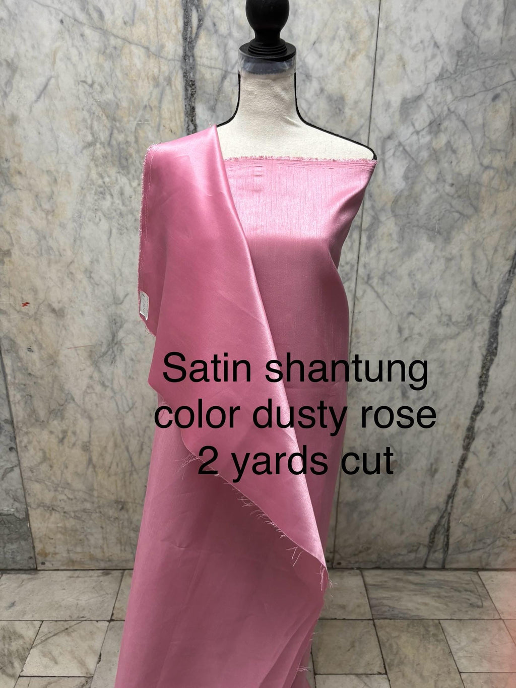 A 2 yards cut fabric satin shantung color Dusty Rose, double sided fabric width 58 inch. polyester
