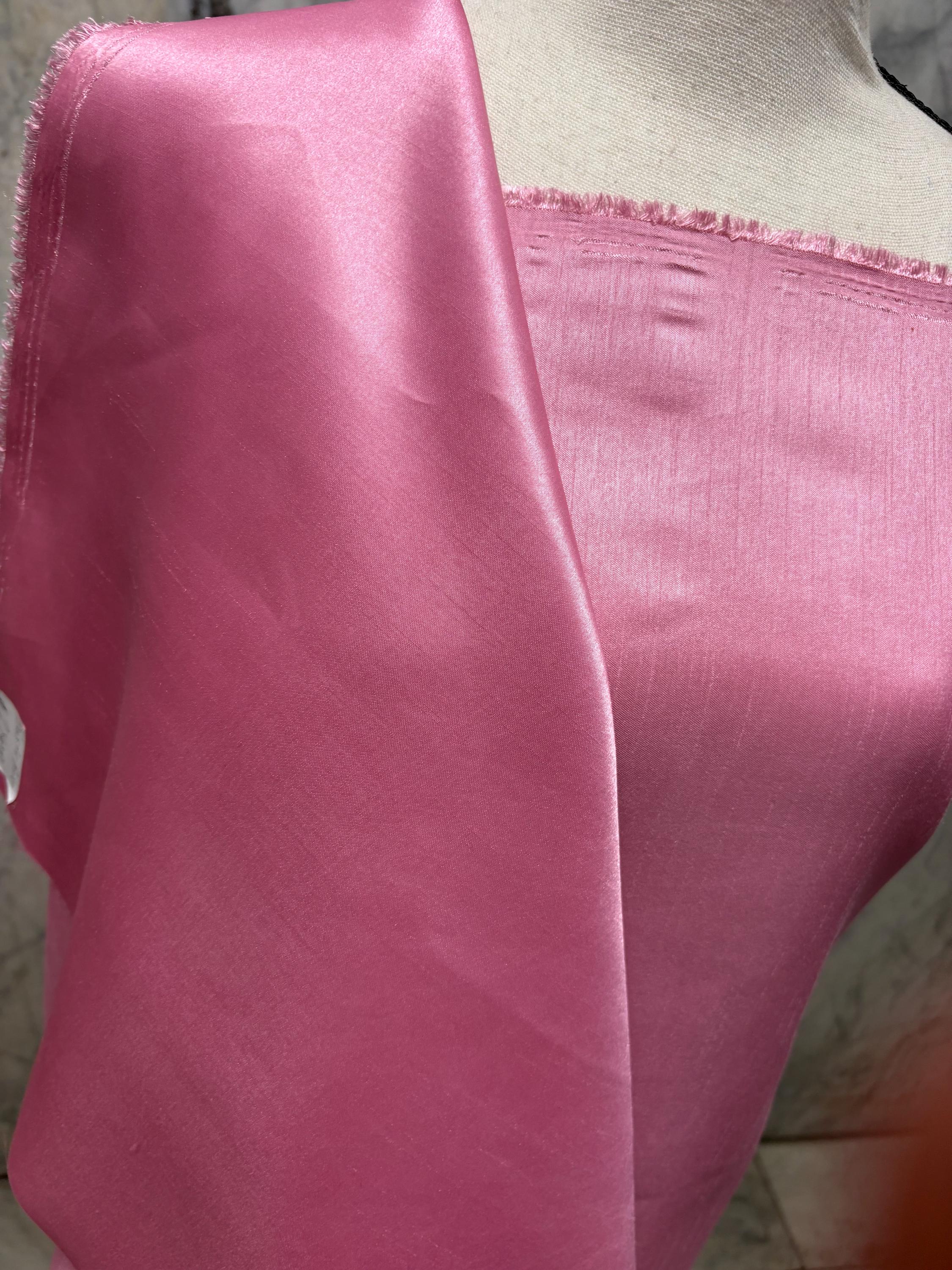 A 2 yards cut fabric satin shantung color Dusty Rose, double sided fabric width 58 inch. polyester
