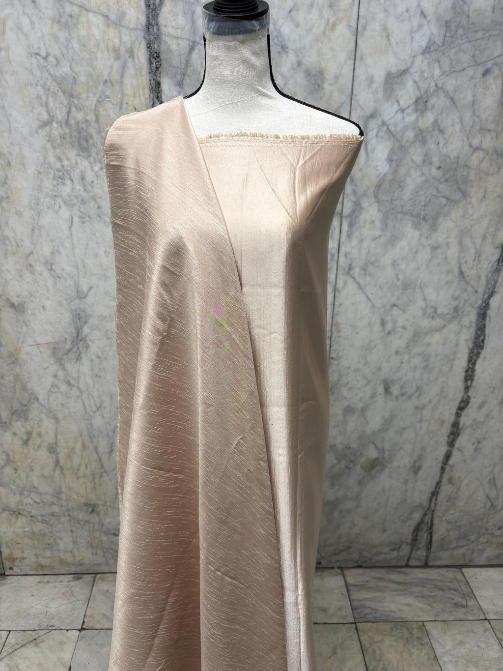 A 2 3/4 yards cut fabric satin shantung color Taupe, double sided fabric width 58 inch. polyester