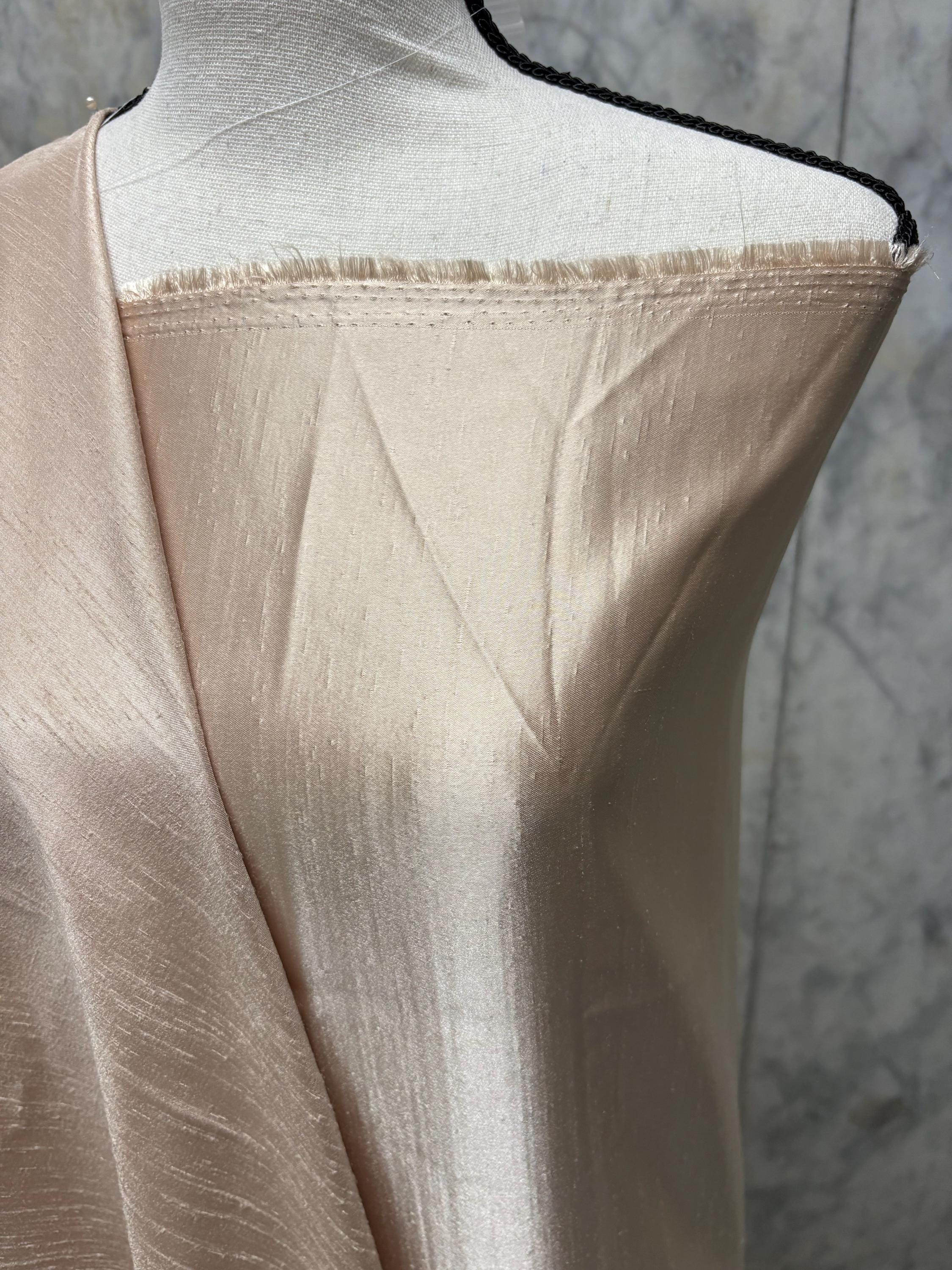 A 2 3/4 yards cut fabric satin shantung color Taupe, double sided fabric width 58 inch. polyester