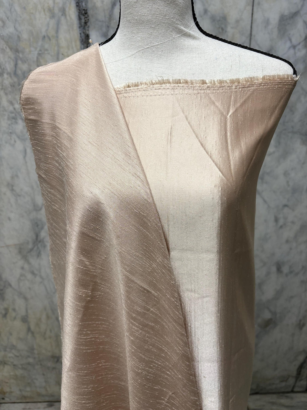 A 2 3/4 yards cut fabric satin shantung color Taupe, double sided fabric width 58 inch. polyester
