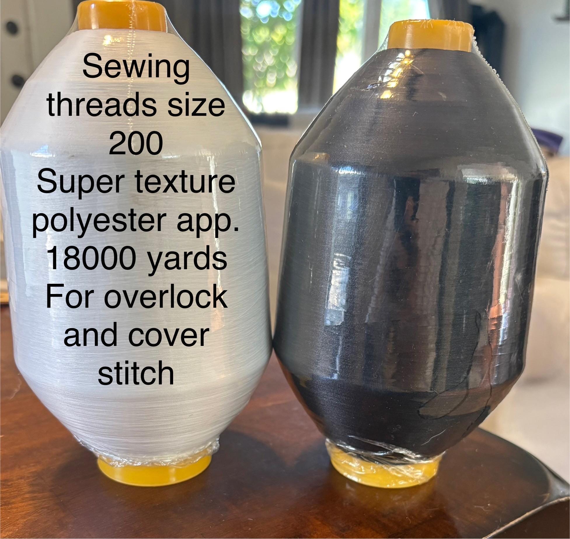 Sewing thread Size 200 Super Texture Polyester approx 18000 yards it's perfect for high-speed serging, overlock, and coverstitch machin