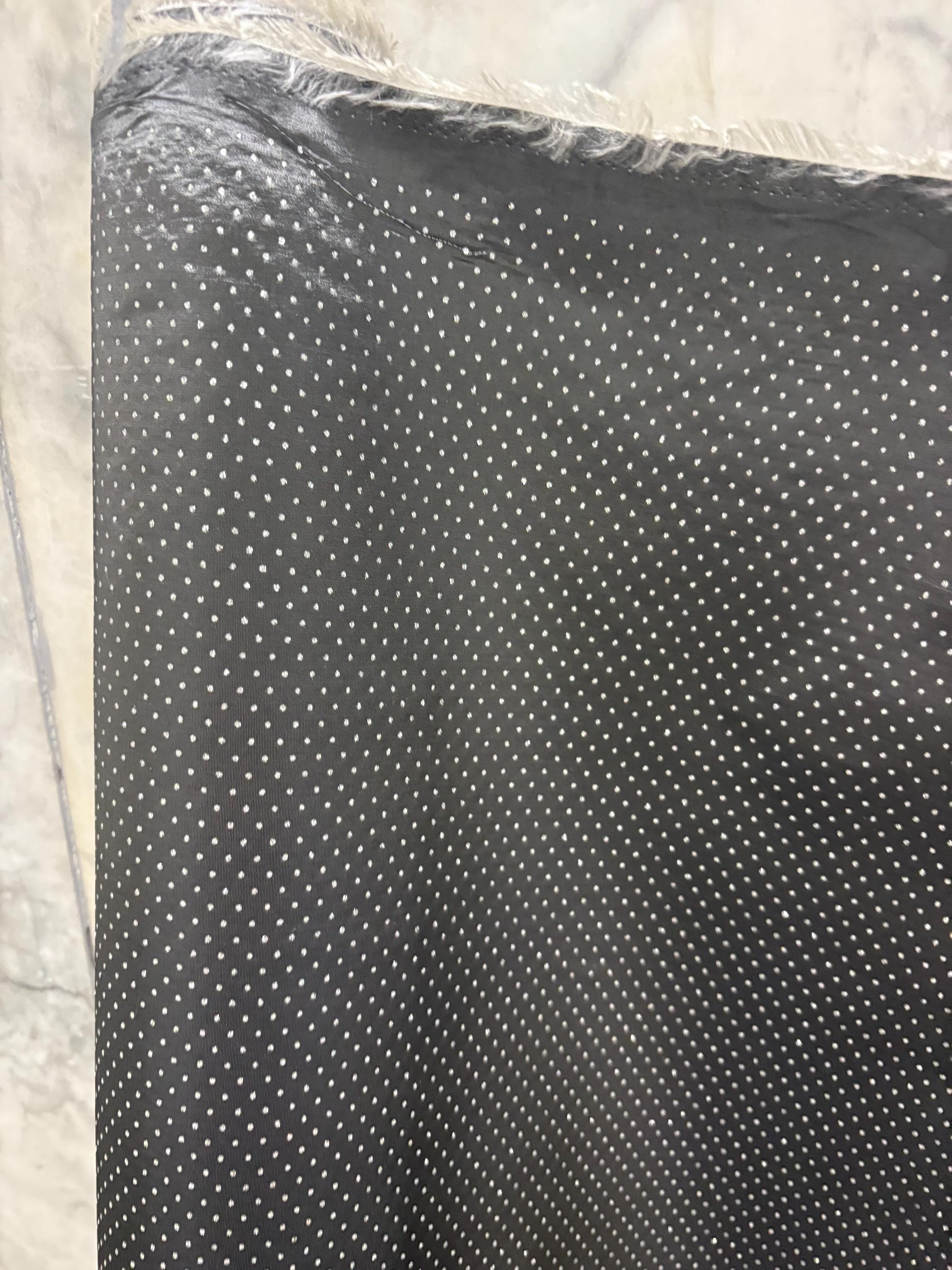 2 Yards Taffeta fabric - with embossed silver dots - 58" Width