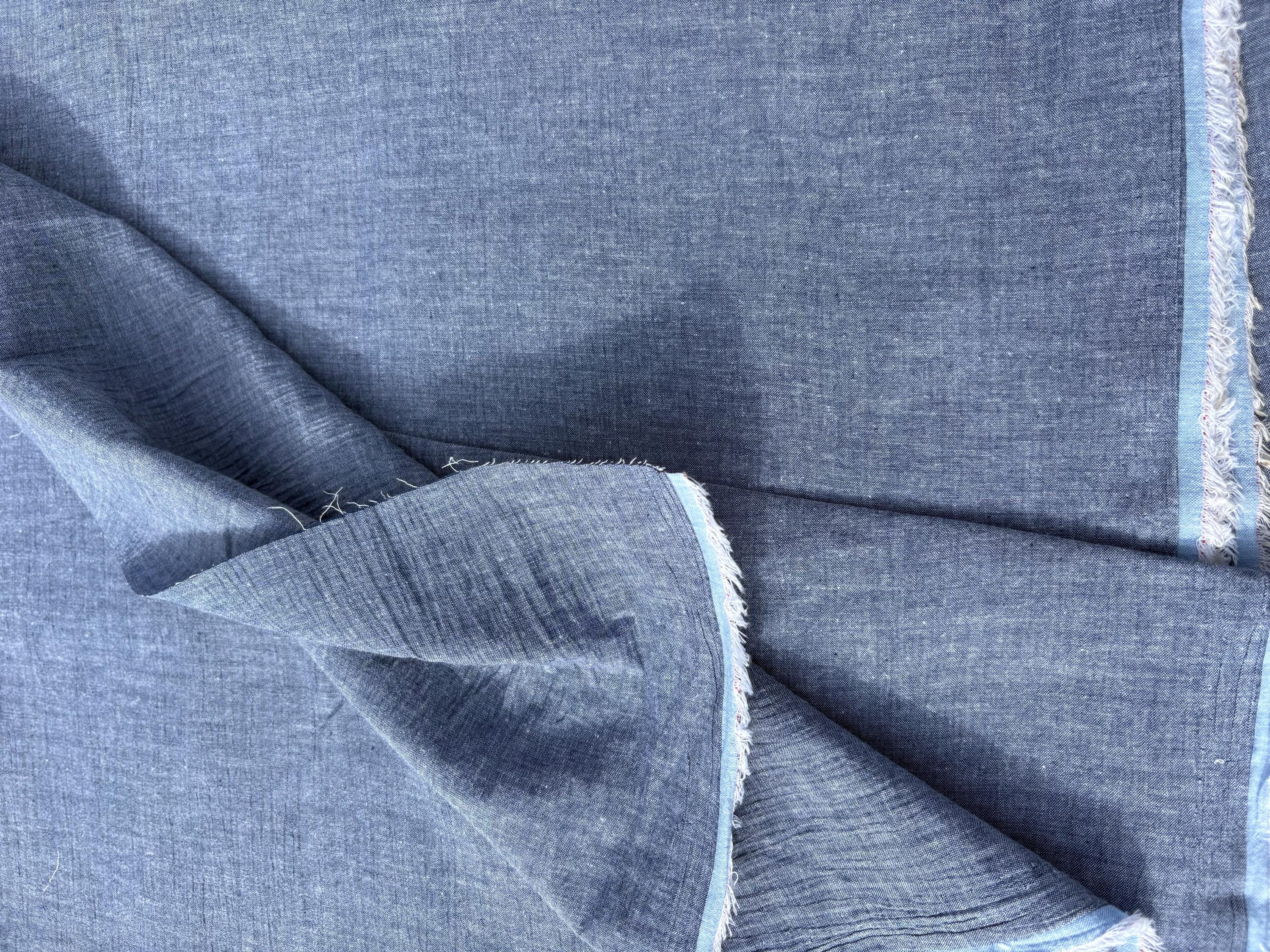 Chambray fabric - Denim Blue - 50" Width - Cotton