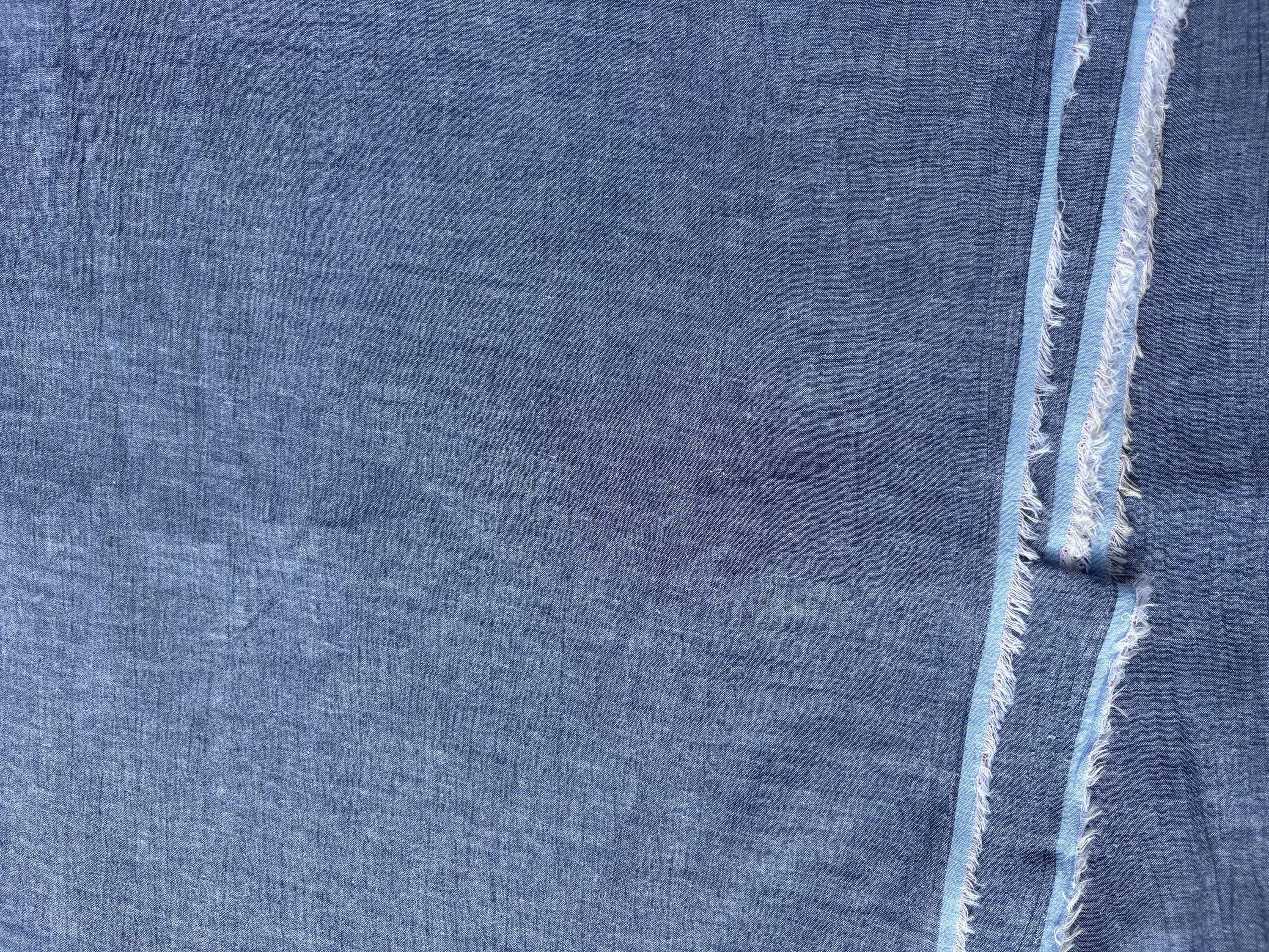 Chambray fabric - Denim Blue - 50" Width - Cotton