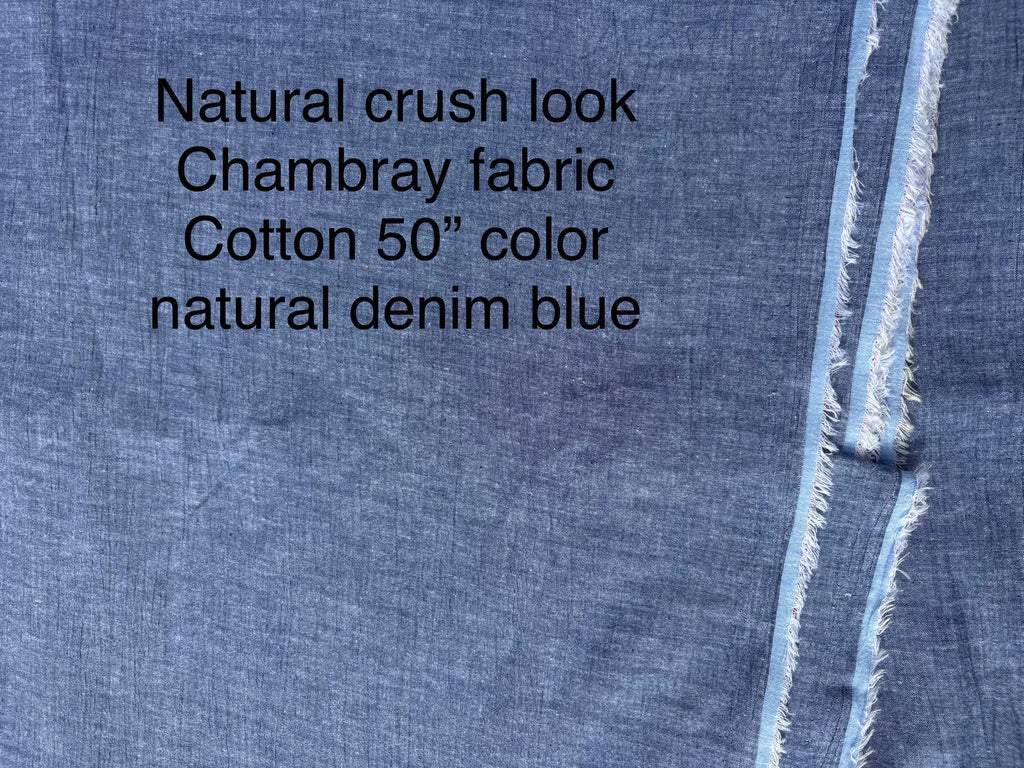 Chambray fabric - Denim Blue - 50" Width - Cotton