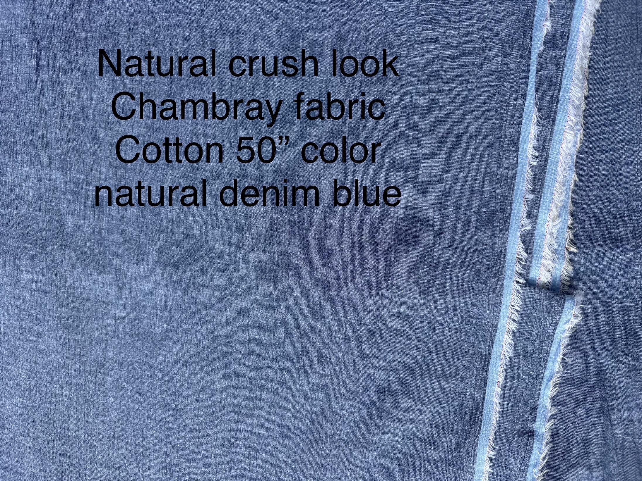 Chambray fabric - Denim Blue - 50" Width - Cotton