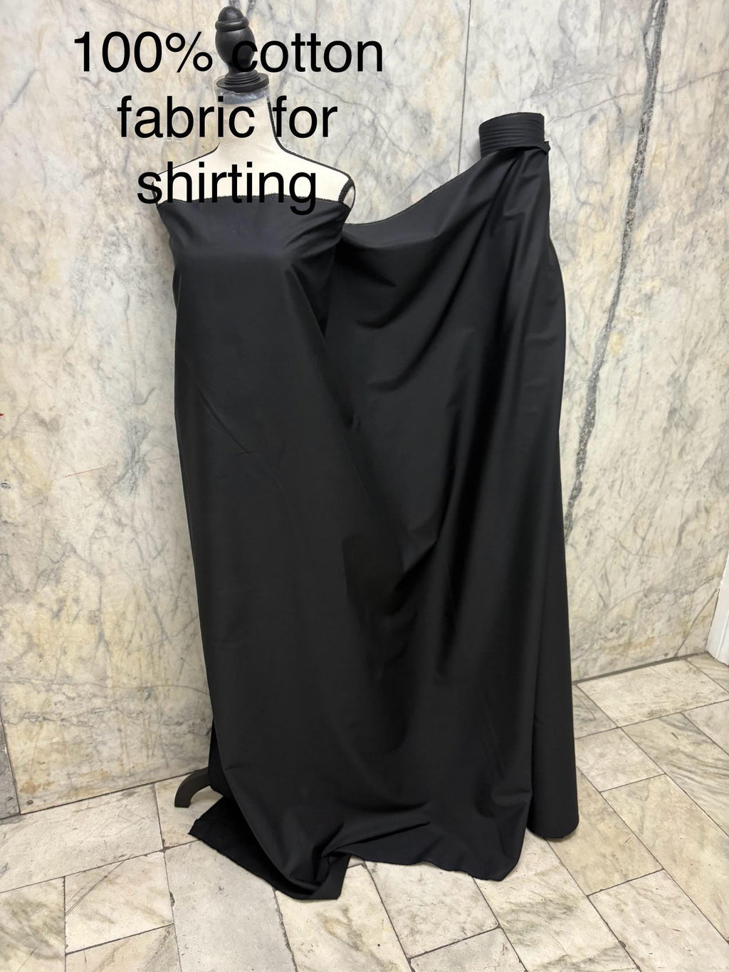 Black 100% cotton fabric, 58 inches wide great item for shirt and blouse. free sample.