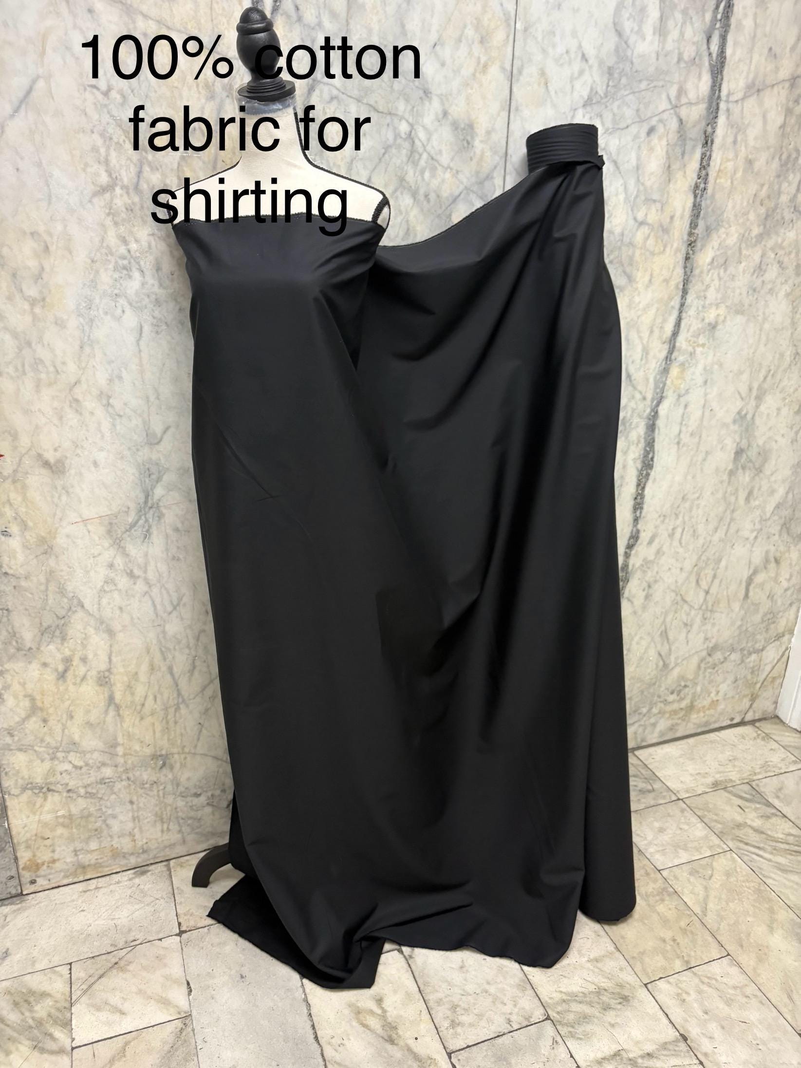 Black 100% cotton fabric, 58 inches wide great item for shirt and blouse. free sample.