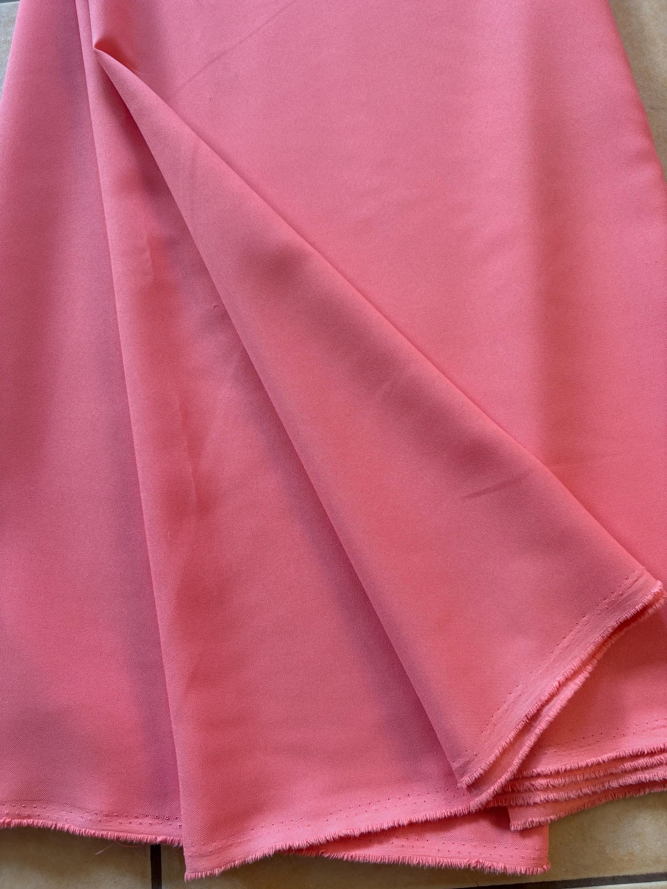 A 3 yards cut Poplin fabric color coral, polyester, 58/60", shop with confidence with free sample.