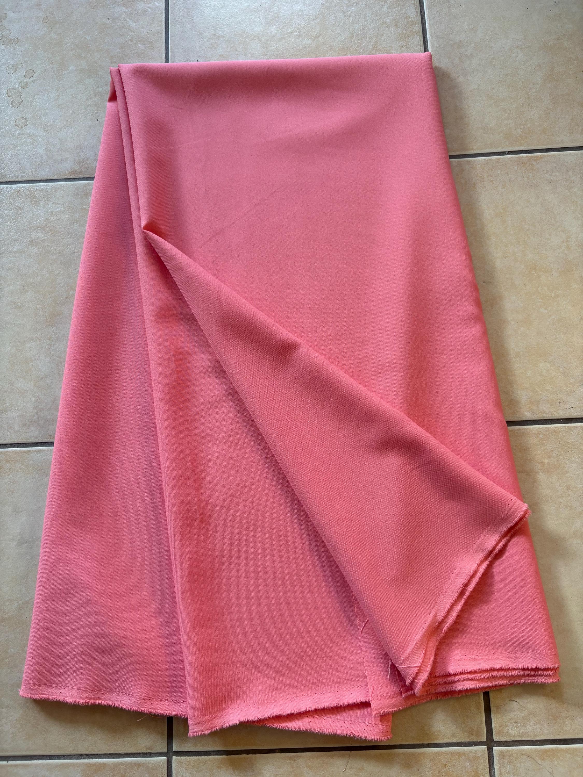 A 3 yards cut Poplin fabric color coral, polyester, 58/60", shop with confidence with free sample.