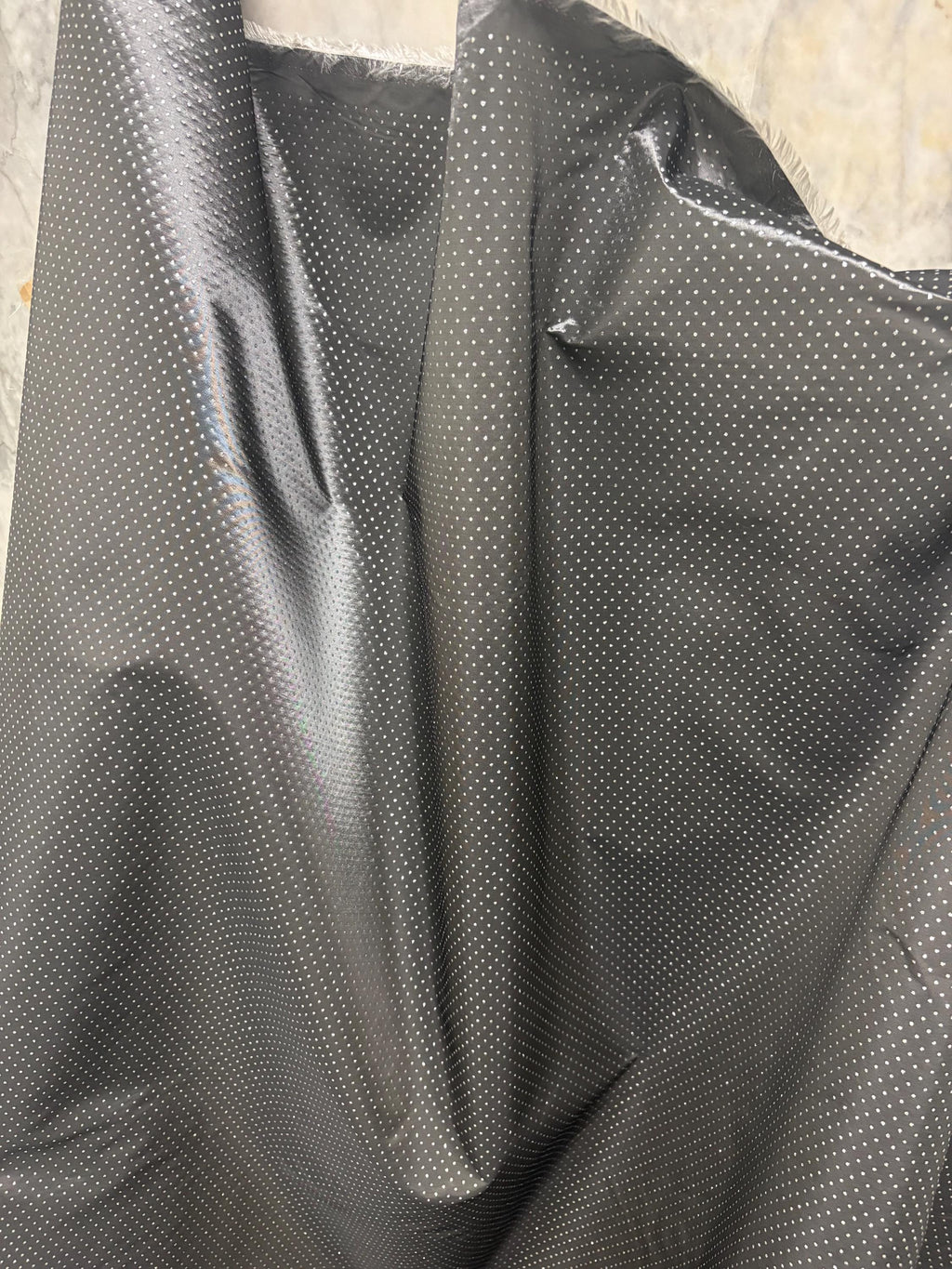 2 Yards Taffeta fabric - with embossed silver dots - 58" Width