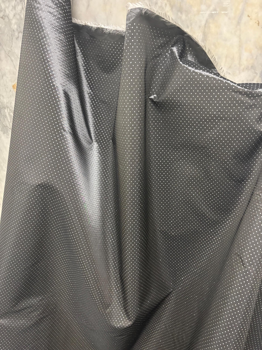 2 Yards Taffeta fabric - with embossed silver dots - 58" Width