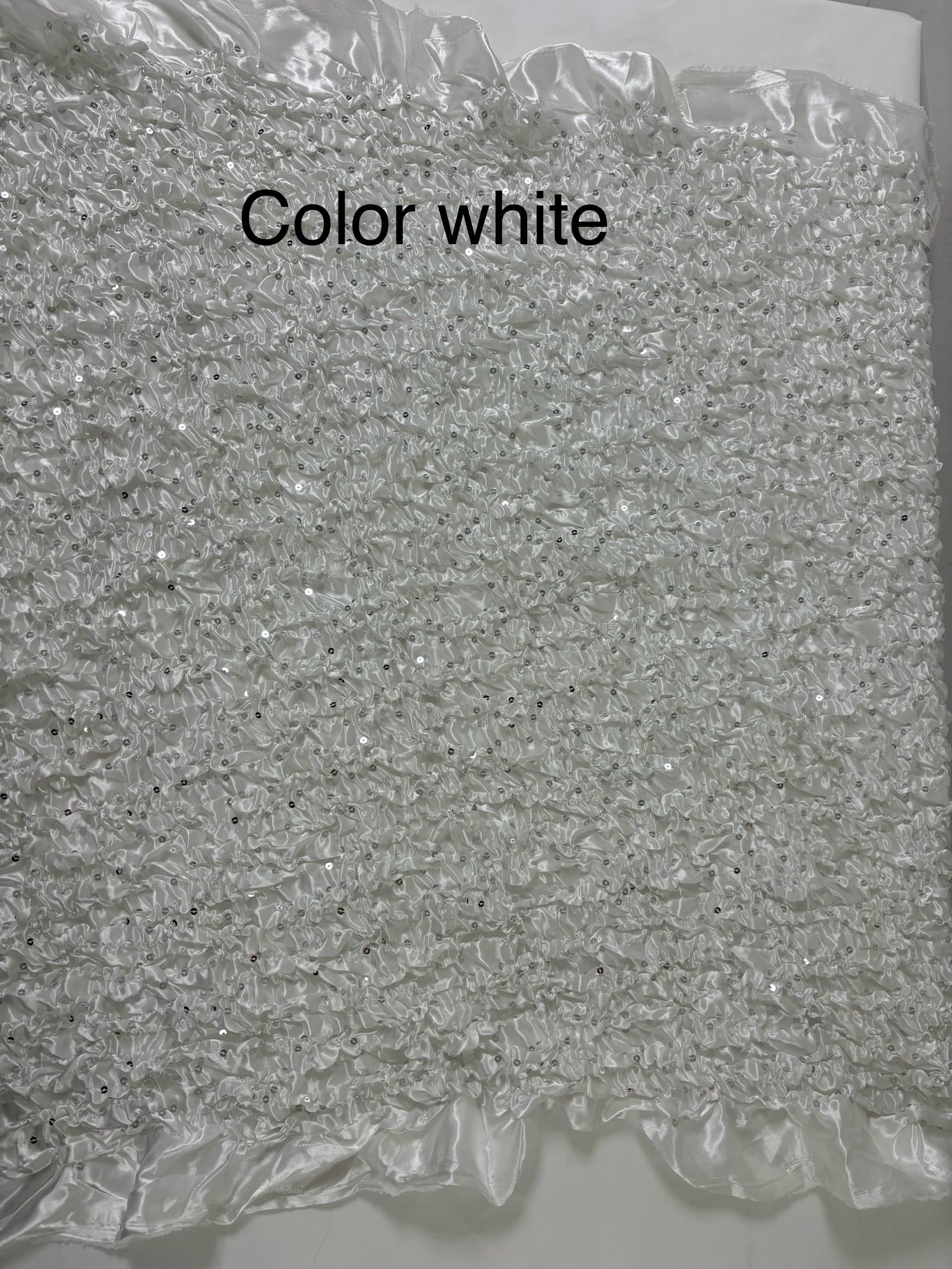 Spandex bubble soft satin fabric width 44". Bubble area width 35" cutable