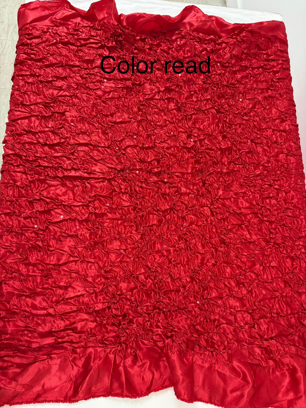 Spandex bubble soft satin fabric width 44". Bubble area width 35" cutable