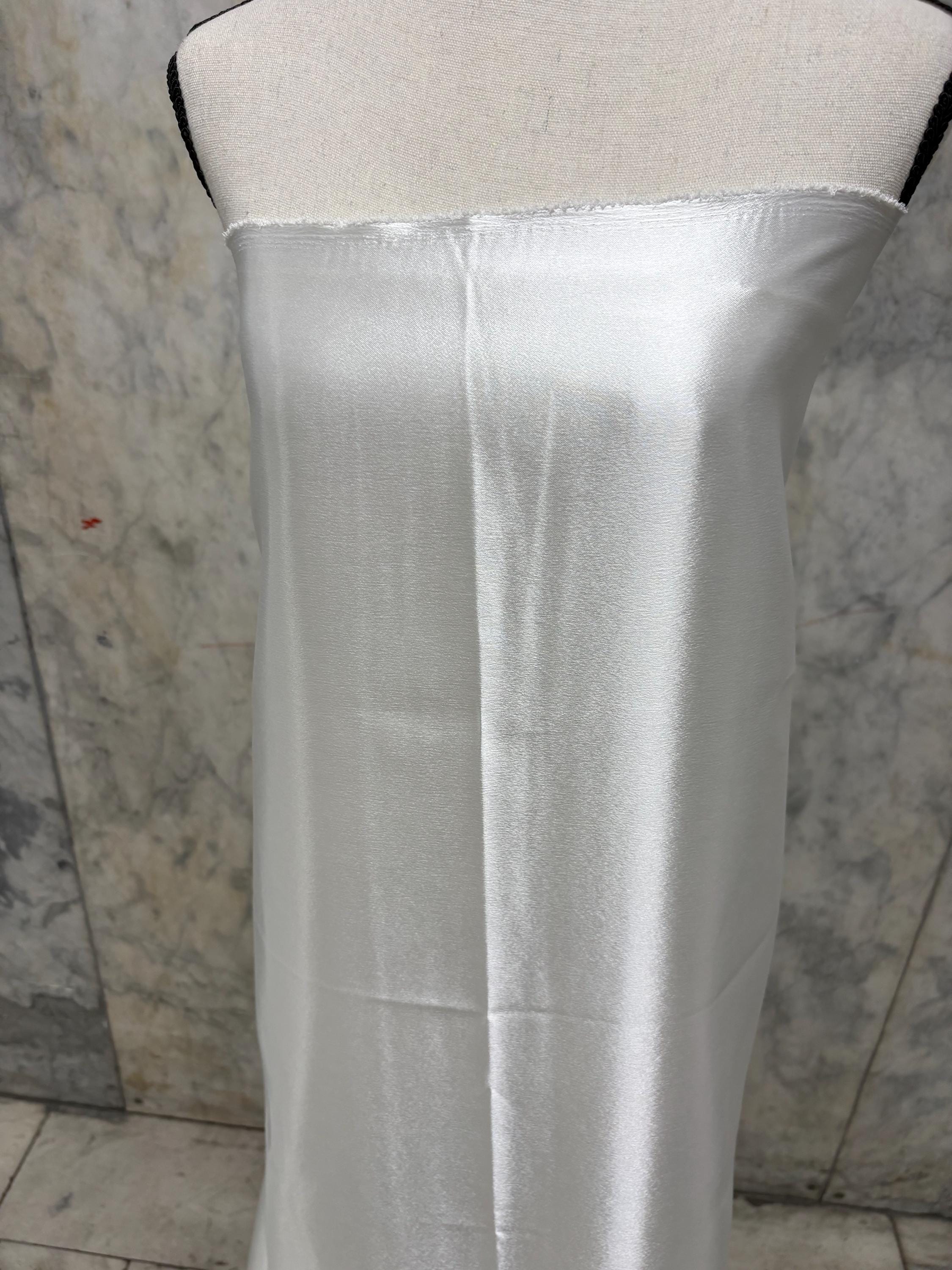 A 3 yards cut crepe back satin Fabric - White - 58" Width