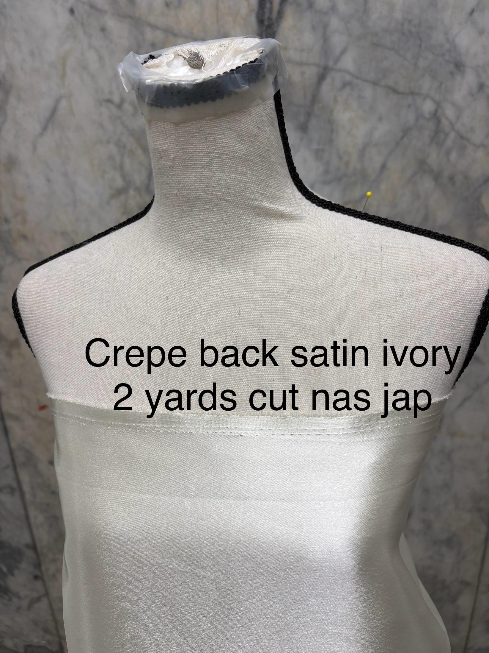 2 yards Crepe back satin fabric - Ivory - 58" Width