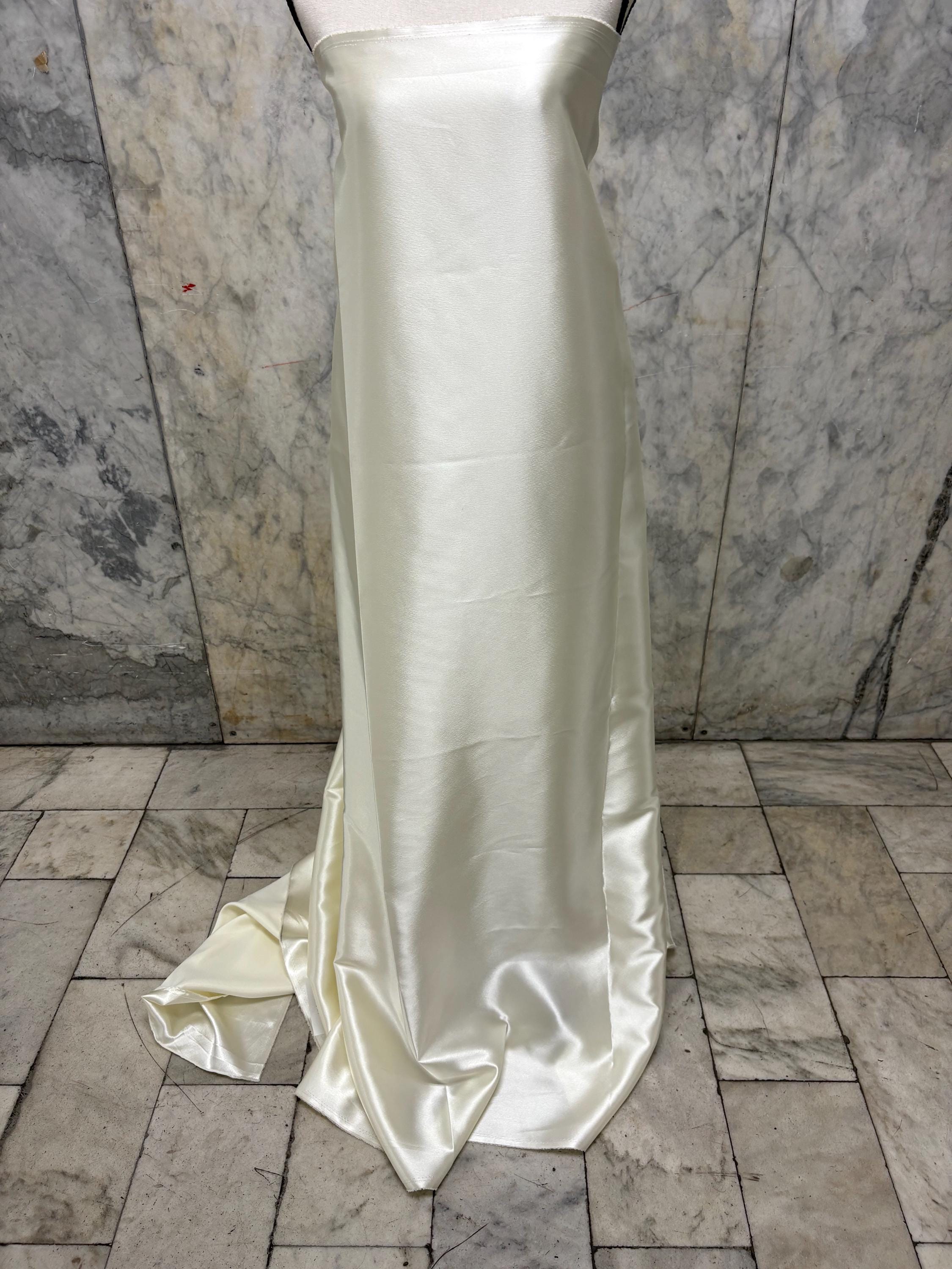 2 yards Crepe back satin fabric - Ivory - 58" Width