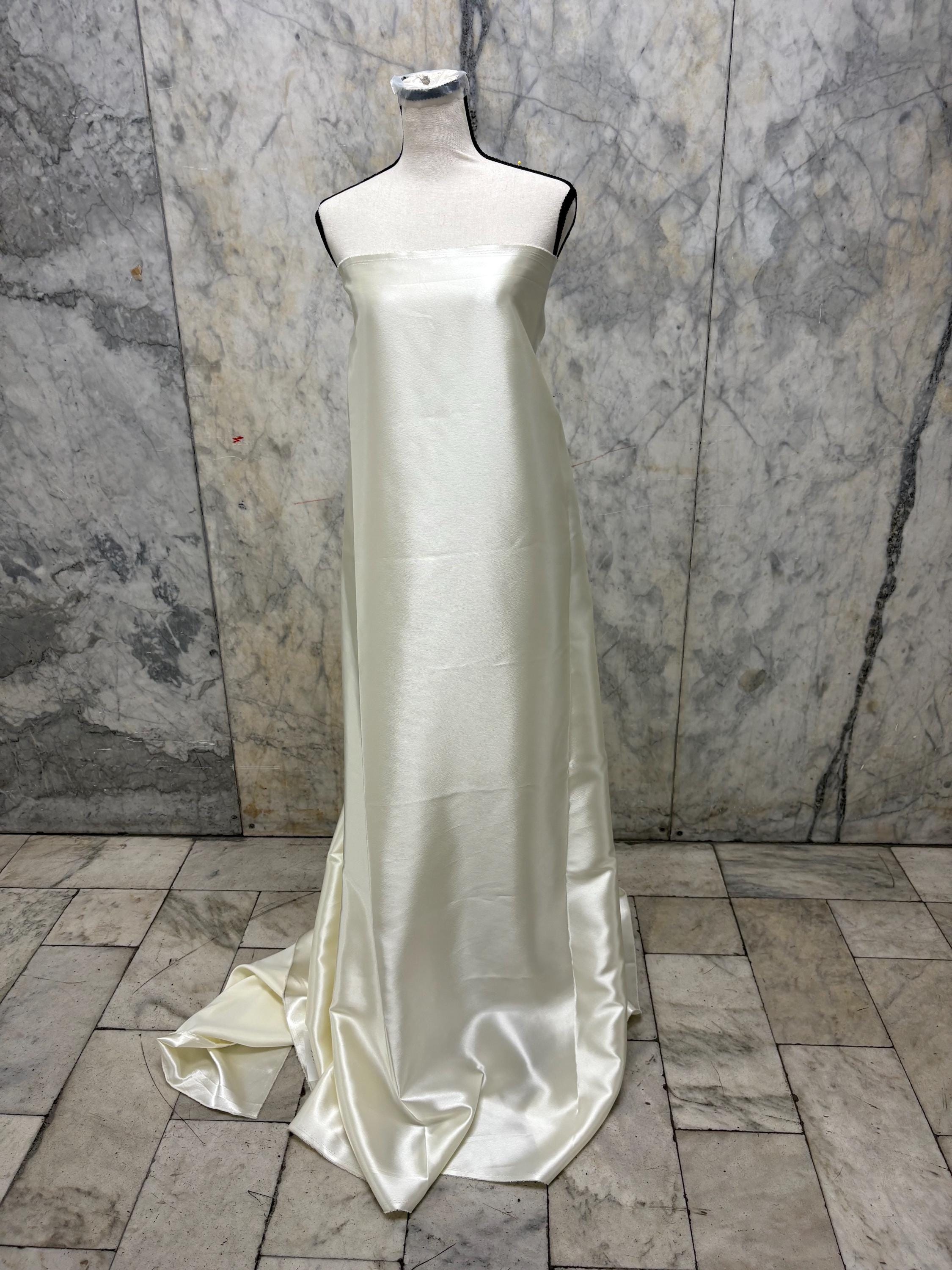 2 yards Crepe back satin fabric - Ivory - 58" Width