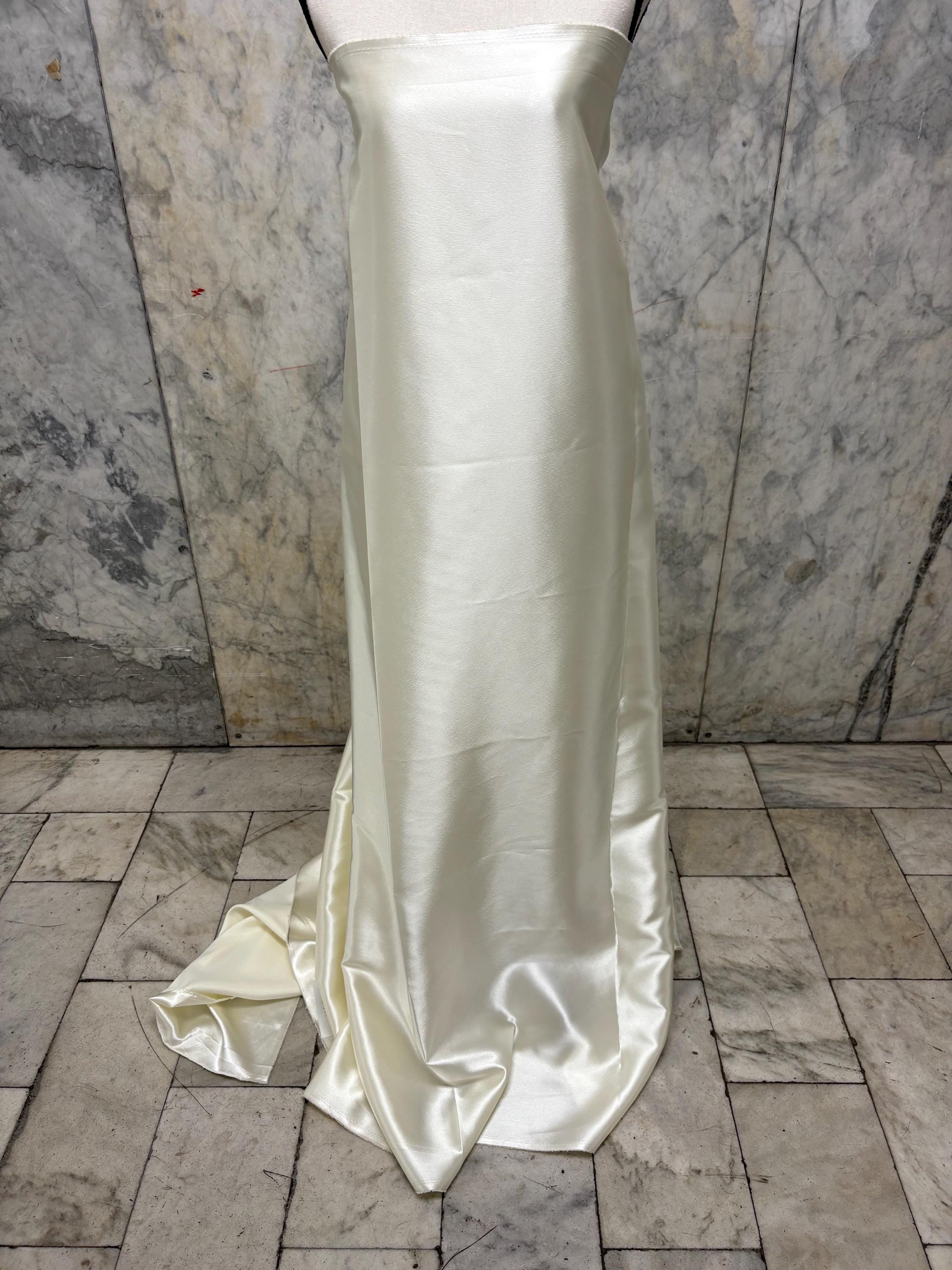 2 yards Crepe back satin fabric - Ivory - 58" Width