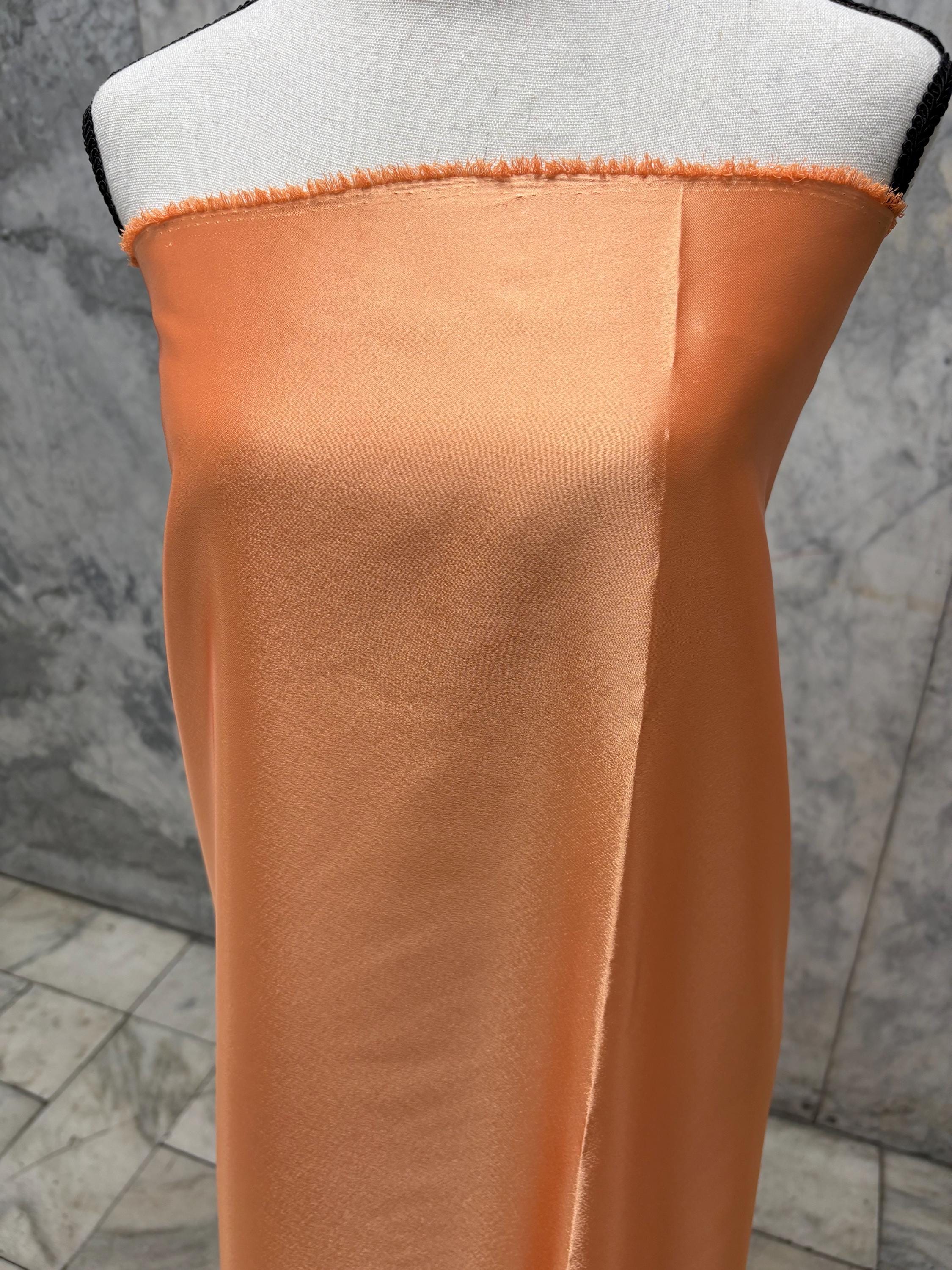 A 3 yards cut Crepe back satin fabric - Light Orange - 58" Width